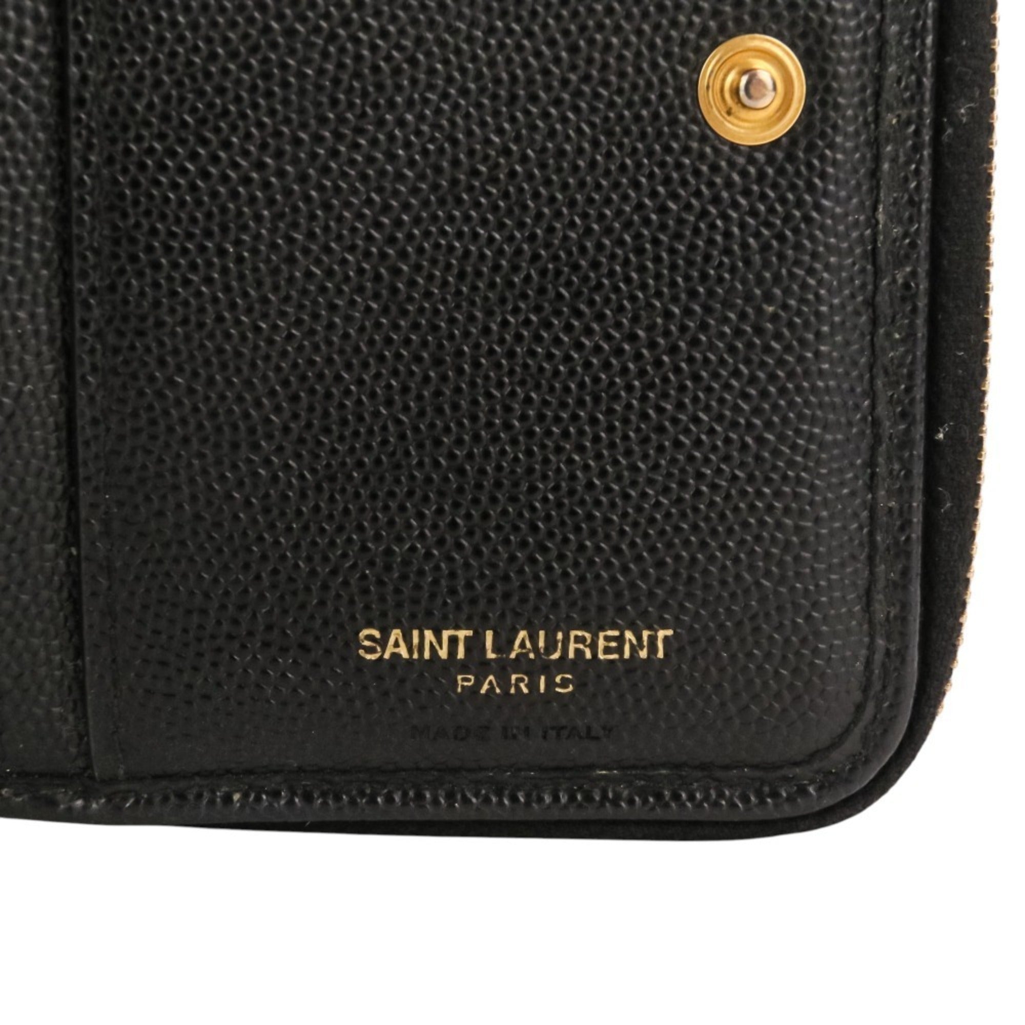 Yves Saint Laurent Black Leather Wallet (Bi-Fold) (Pre-Owned)