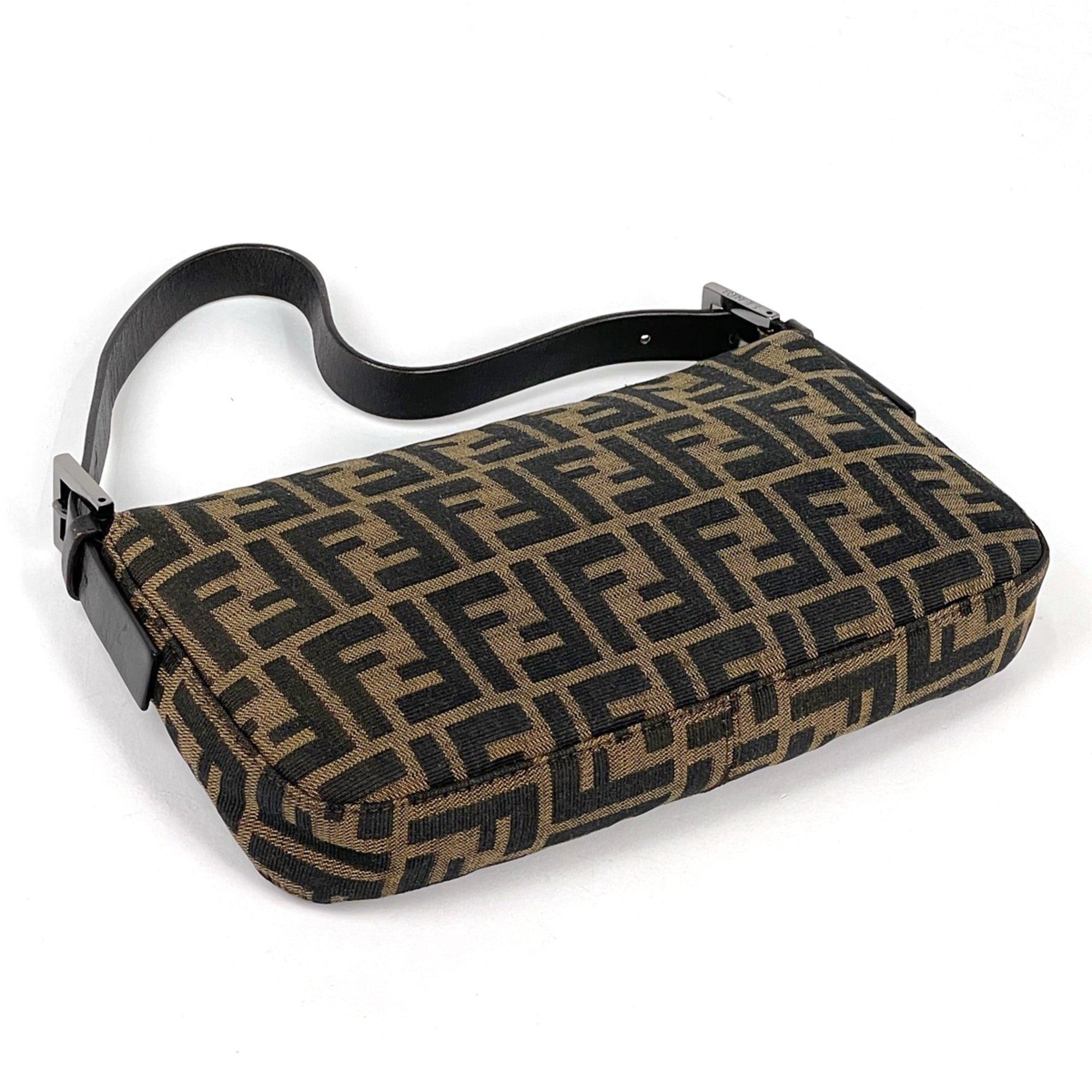 Fendi Brown Zucca Handbag Shoulder Bag (Pre-Owned)
