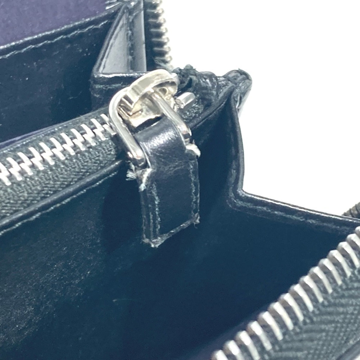 Prada Black Blue Leather Long Wallet (Bi-Fold) (Pre-Owned)