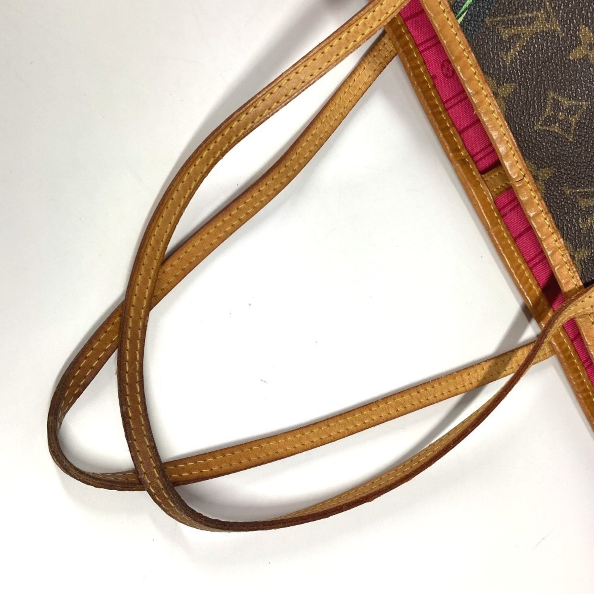 Louis Vuitton Brown Pink Canvas Monogram Shoulder Bag Tote Bag (Pre-Owned)