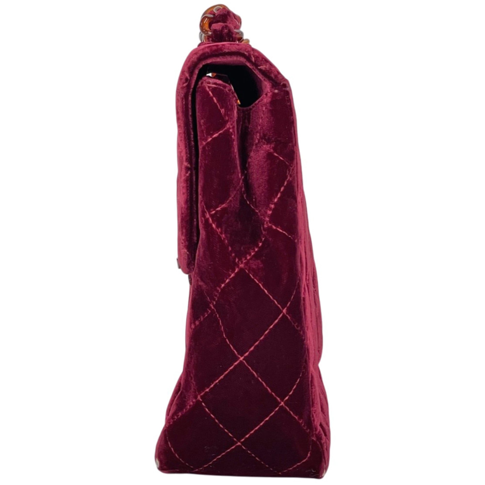 Chanel Matelasse Bordeaux Velvet Shoulder Bag (Pre-Owned)