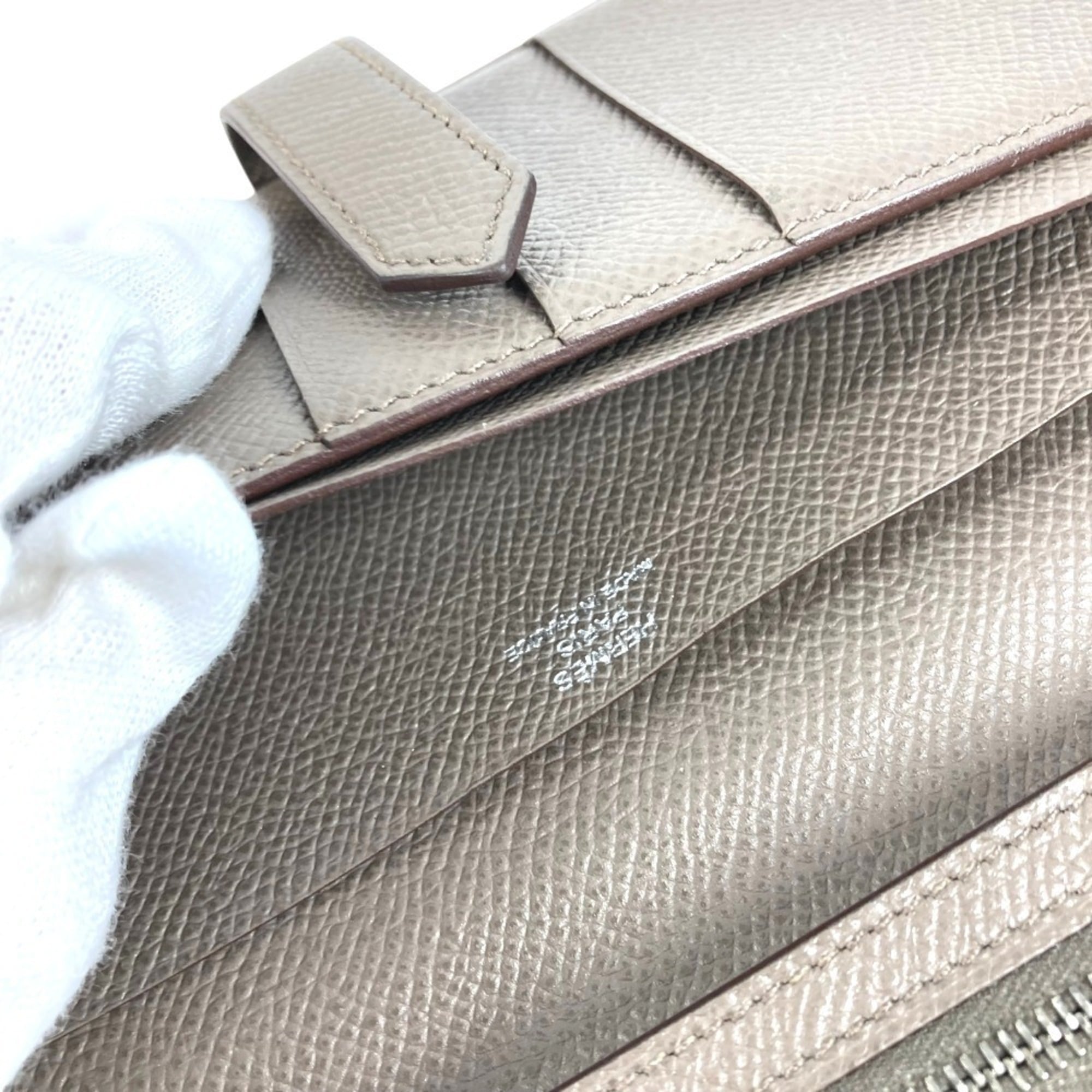 Hermes Gray Epsom Leather Long Wallet (Bi-Fold) (Pre-Owned)