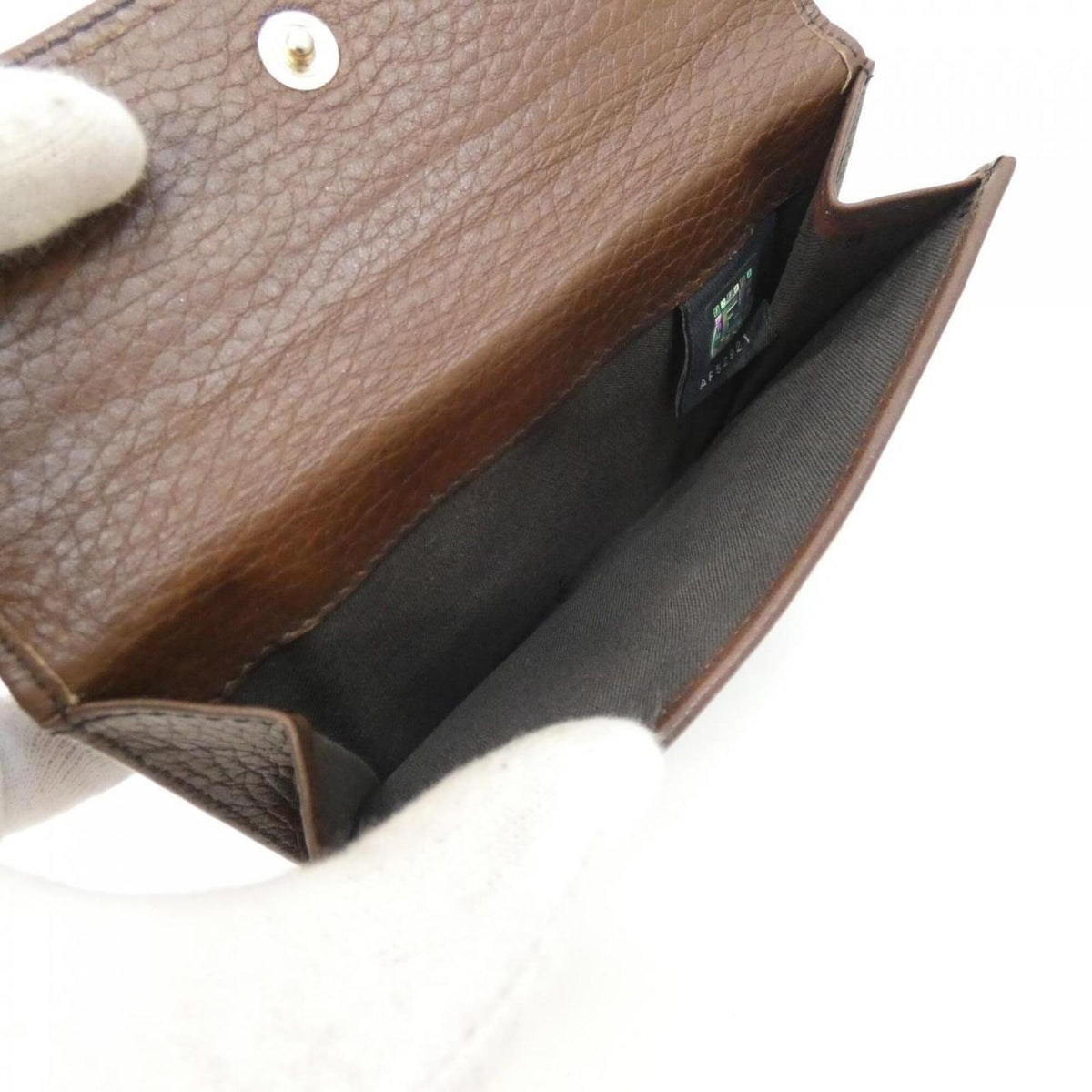 Fendi Blue Brown Gray Canvas Leather Wallet (Bi-Fold) (Pre-Owned)
