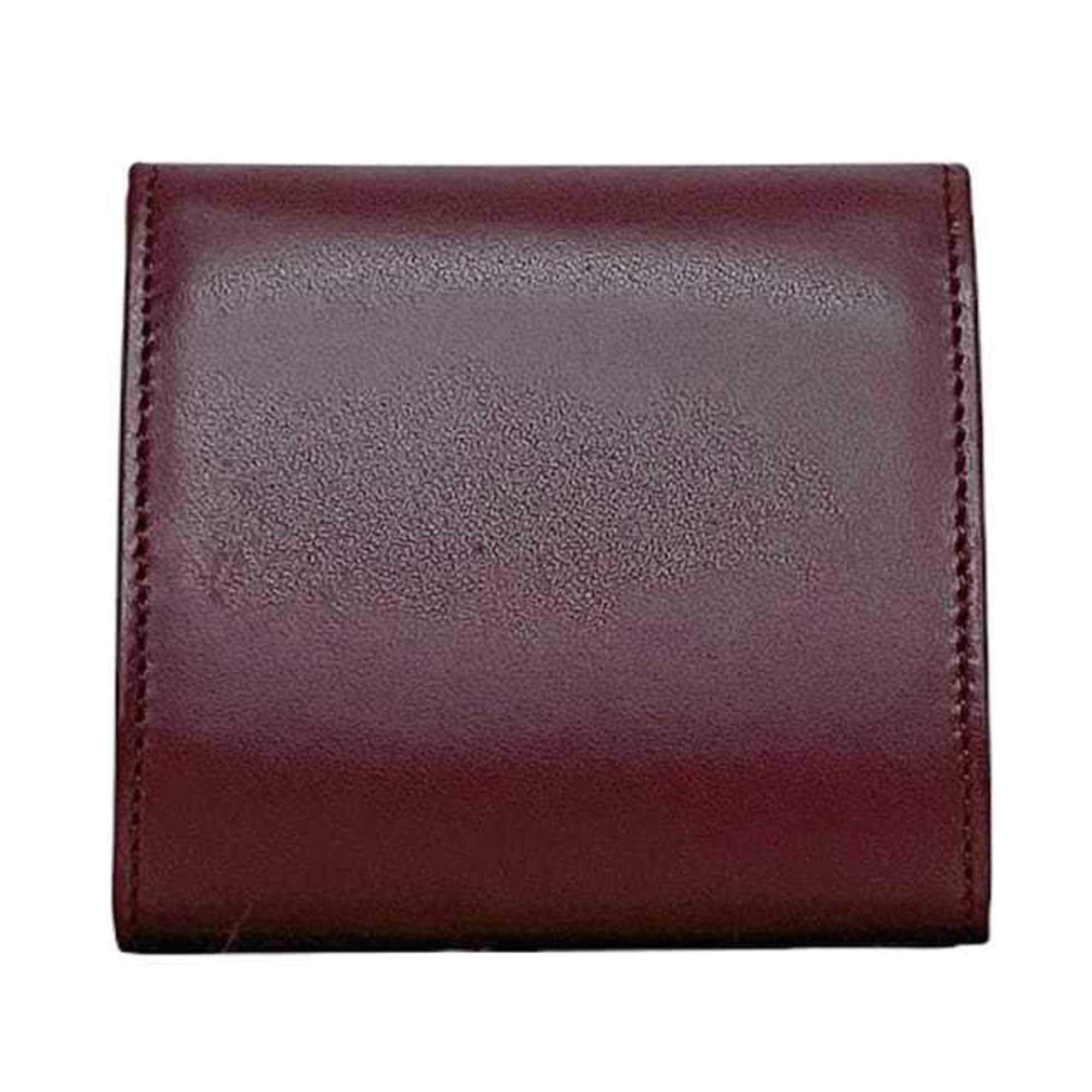 Cartier Bordeaux Wine Red Leather Coin Purse/Coin Case (Pre-Owned)