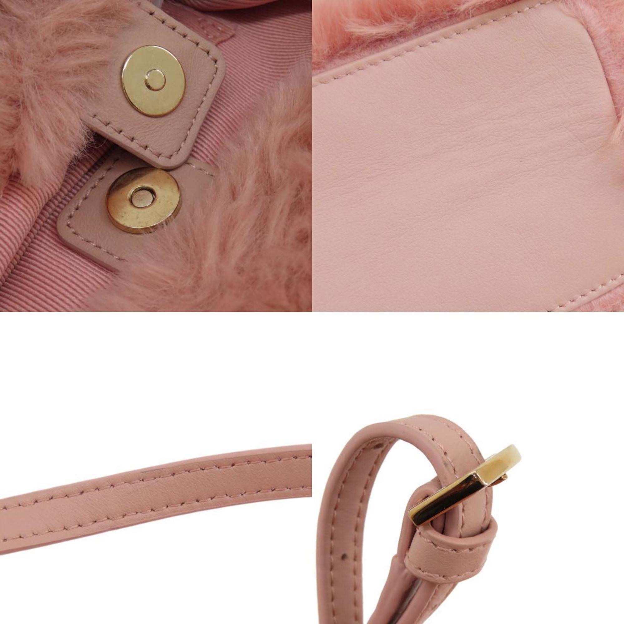 Furla Pink Fur Shoulder Bag (Pre-Owned)