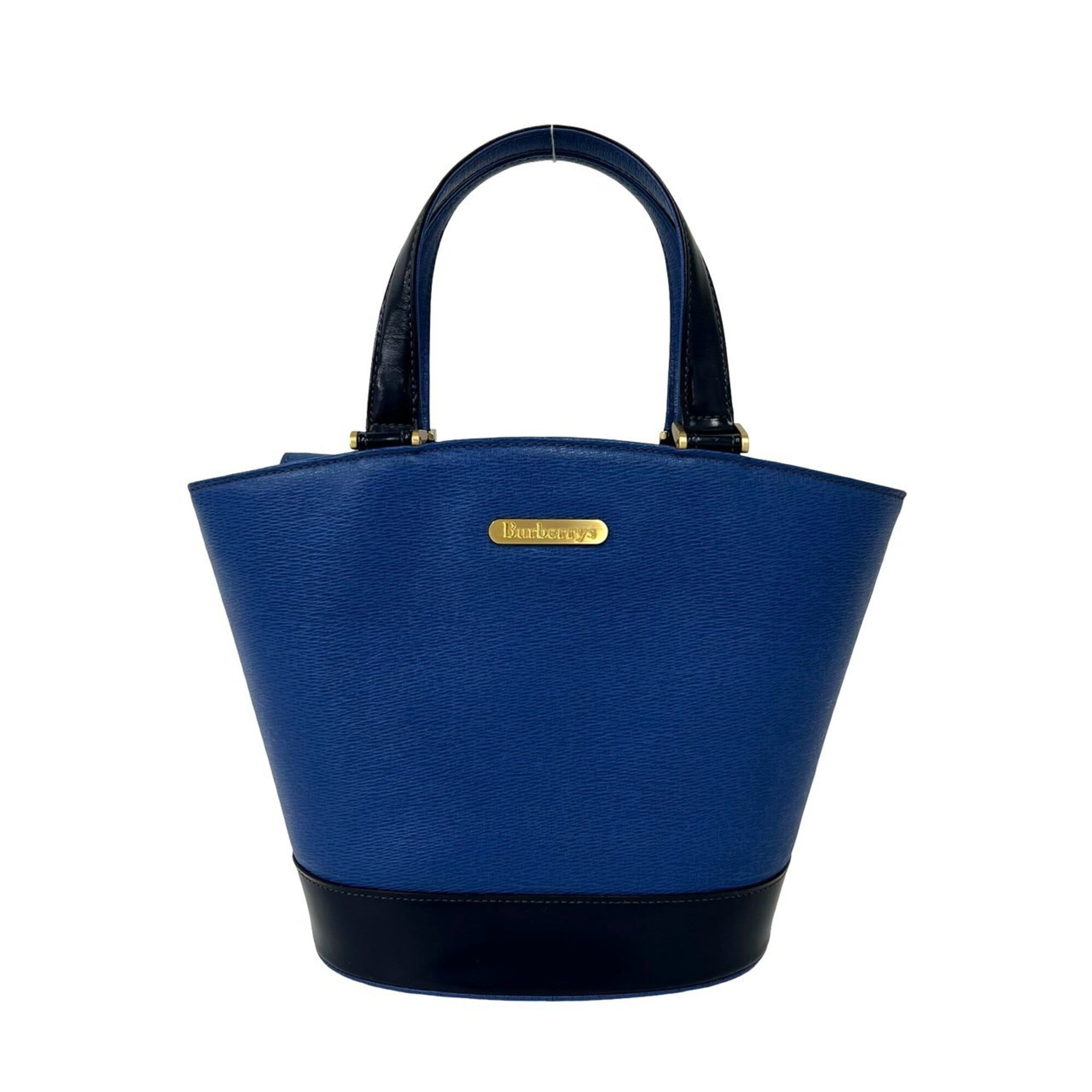 Burberry Blue Leather Handbag Tote Bag (Pre-Owned)