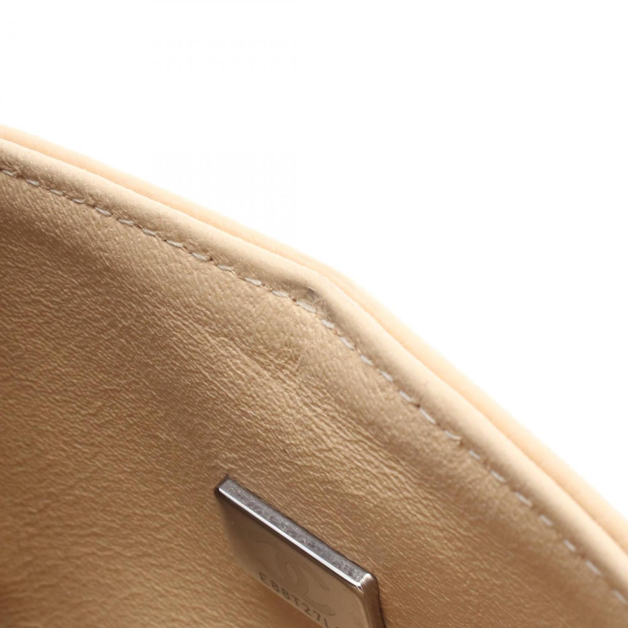 Chanel Beige Grained Calfskin Handbag Shoulder Bag (Pre-Owned)