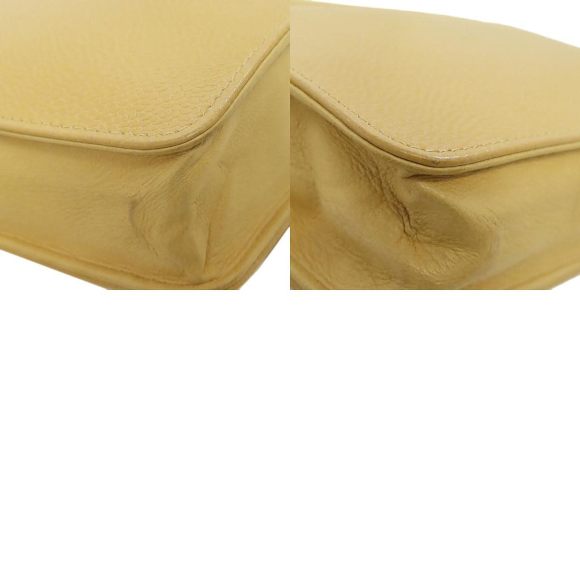 Chanel Yellow Caviar Leather Chain/Shoulder Wallet (Pre-Owned)
