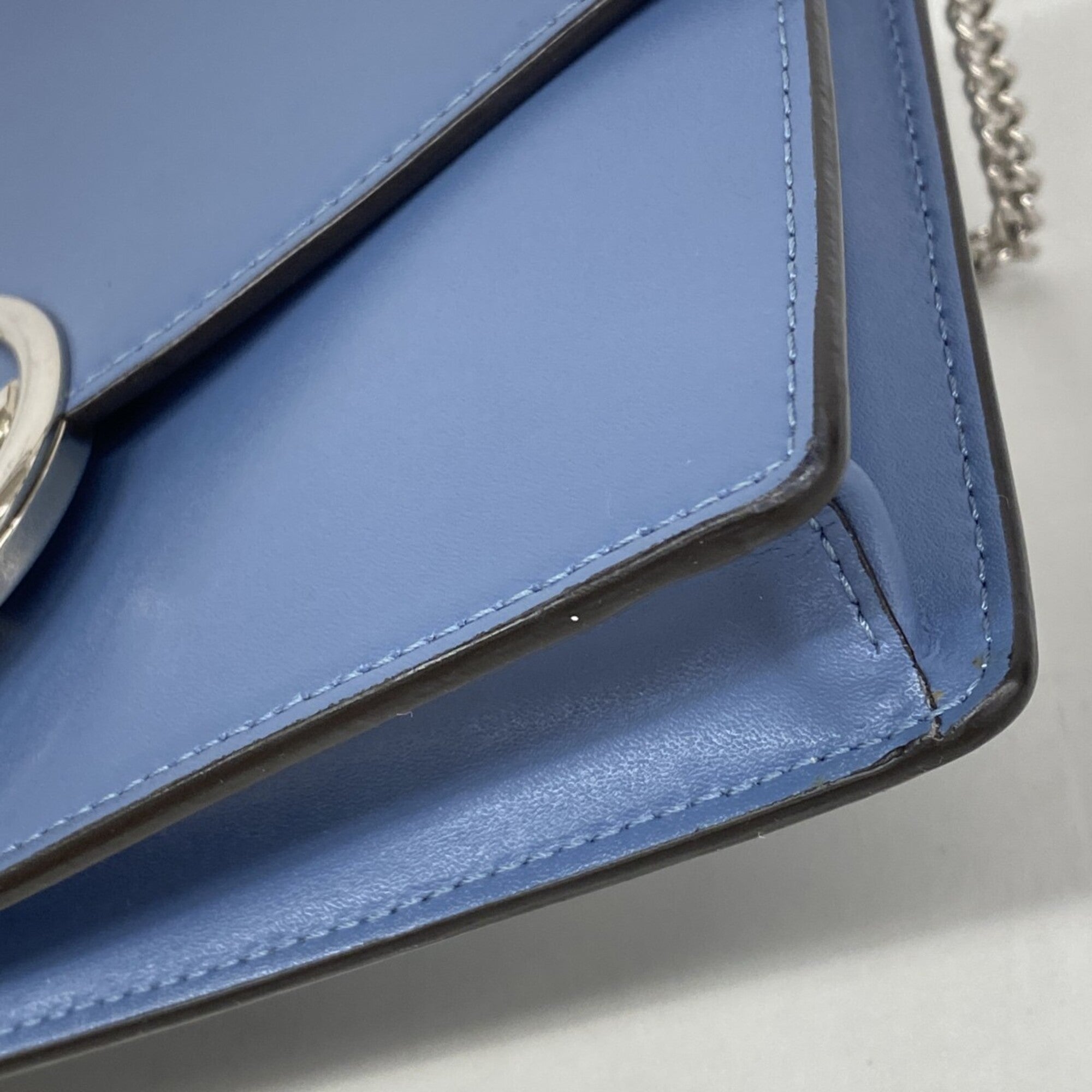 Fendi Blue Leather Shoulder Bag (Pre-Owned)