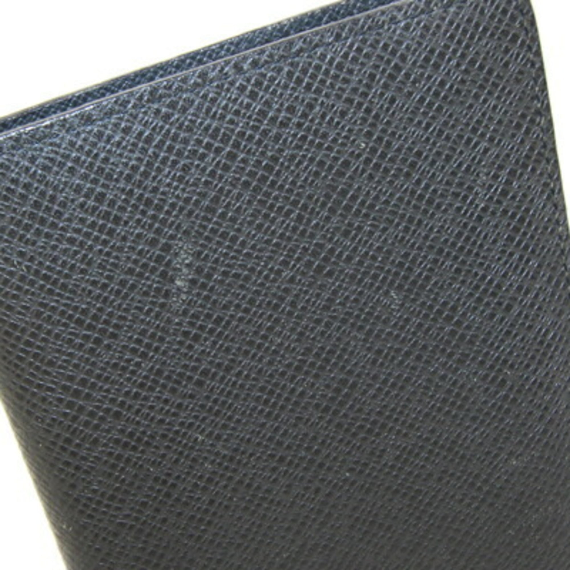 Louis Vuitton Black Noir Taiga Leather Long Bill Wallet (Bi-Fold) (Pre-Owned)