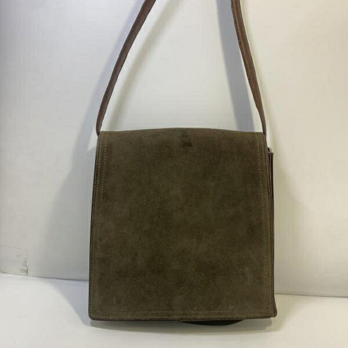 Coach Blue Khaki Suede Shoulder Bag (Pre-Owned)