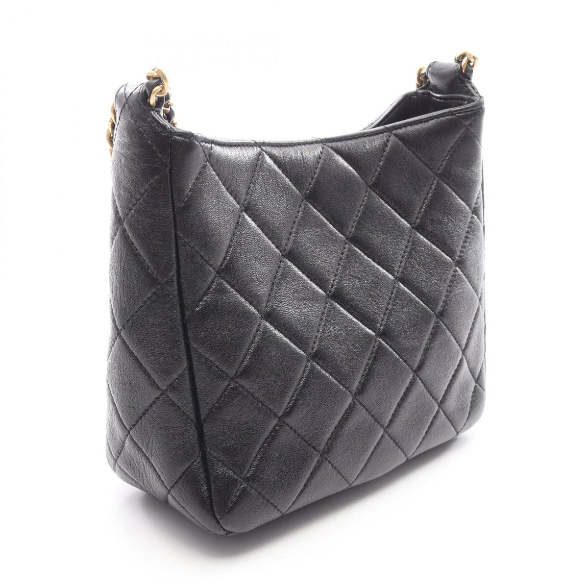 Chanel Matelasse Black Leather Handbag Shoulder Bag (Pre-Owned)