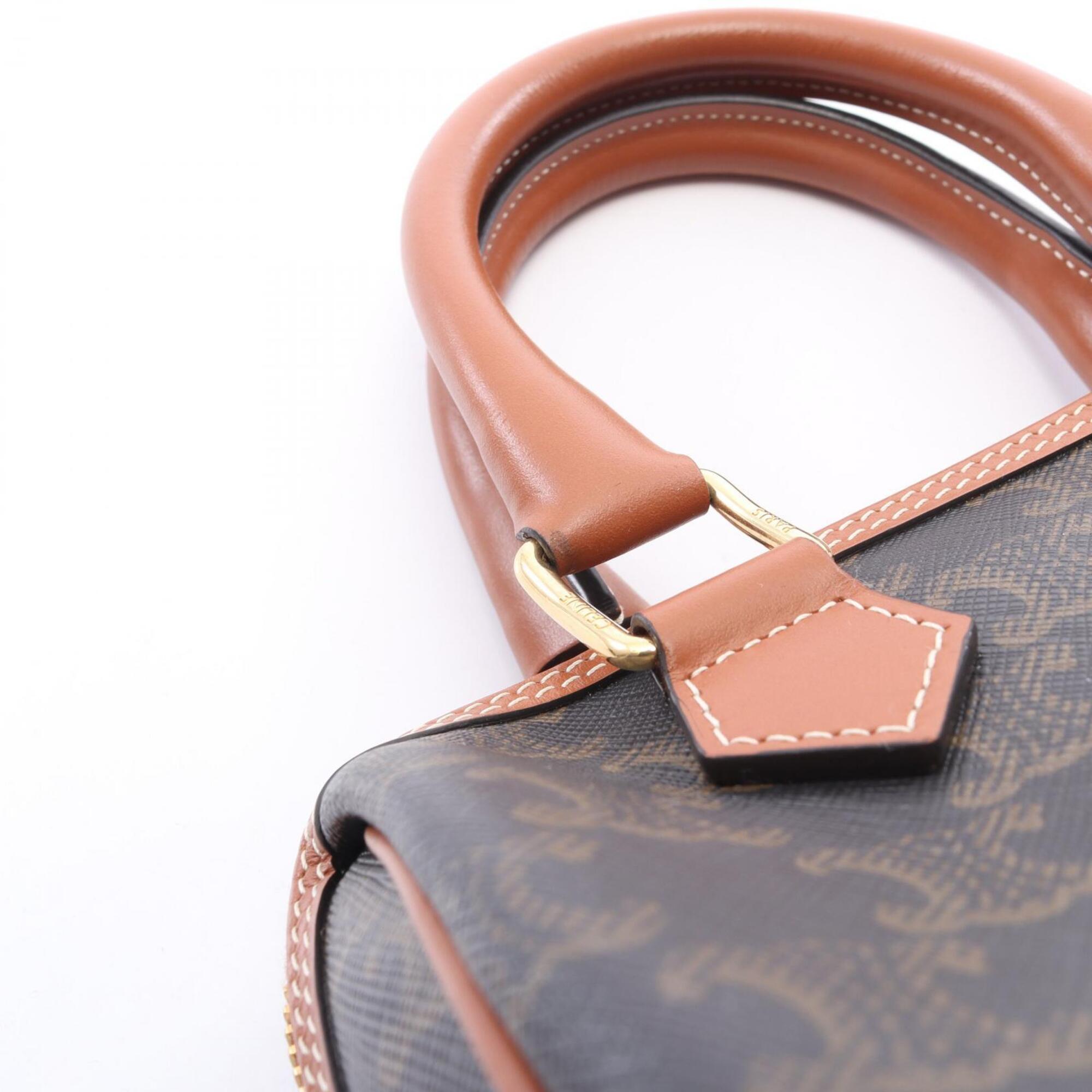 Celine Black Brown Coated Canvas Pvc Leather Handbag (Pre-Owned)