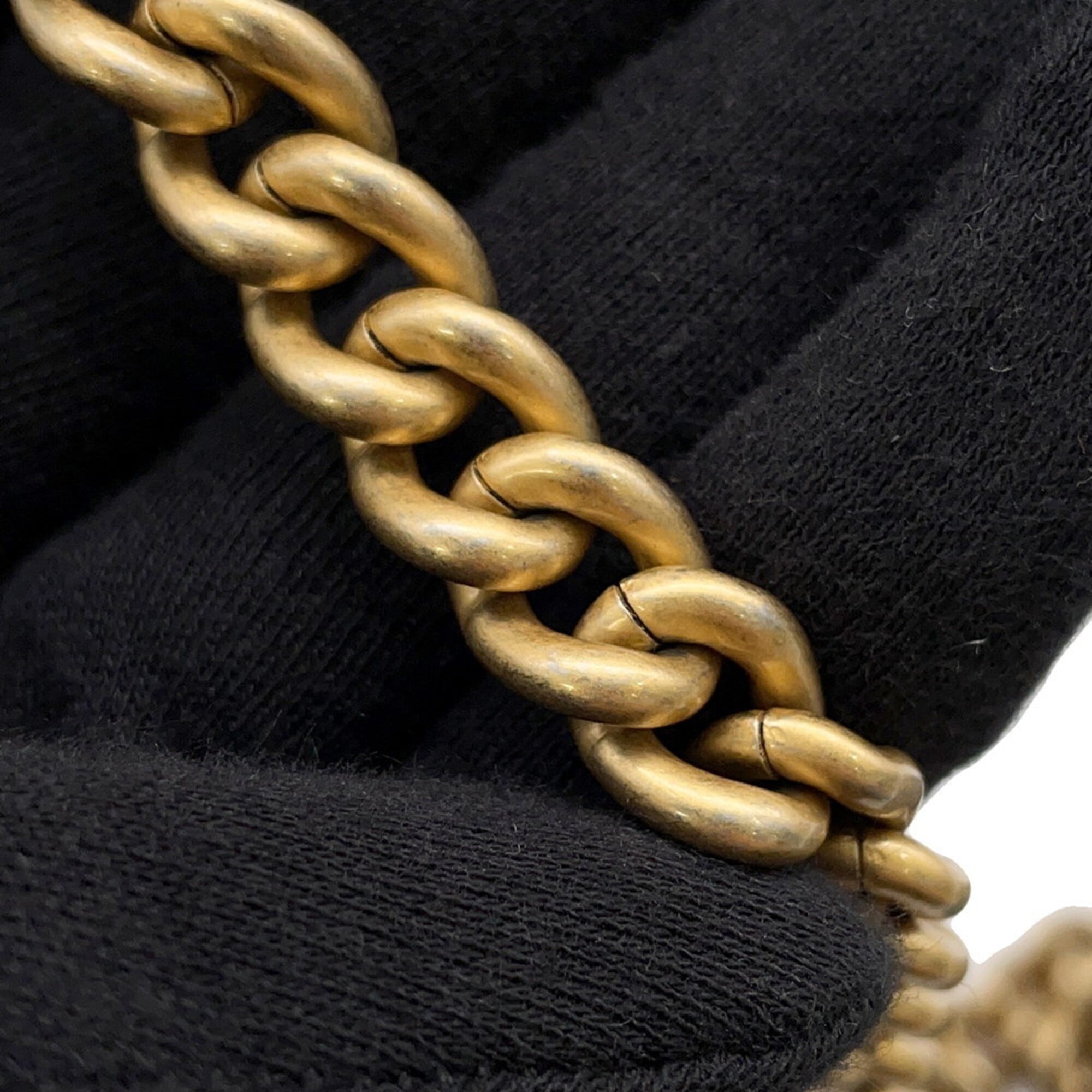 Chanel Gray Grained Calfskin Chain/Shoulder Wallet (Pre-Owned)