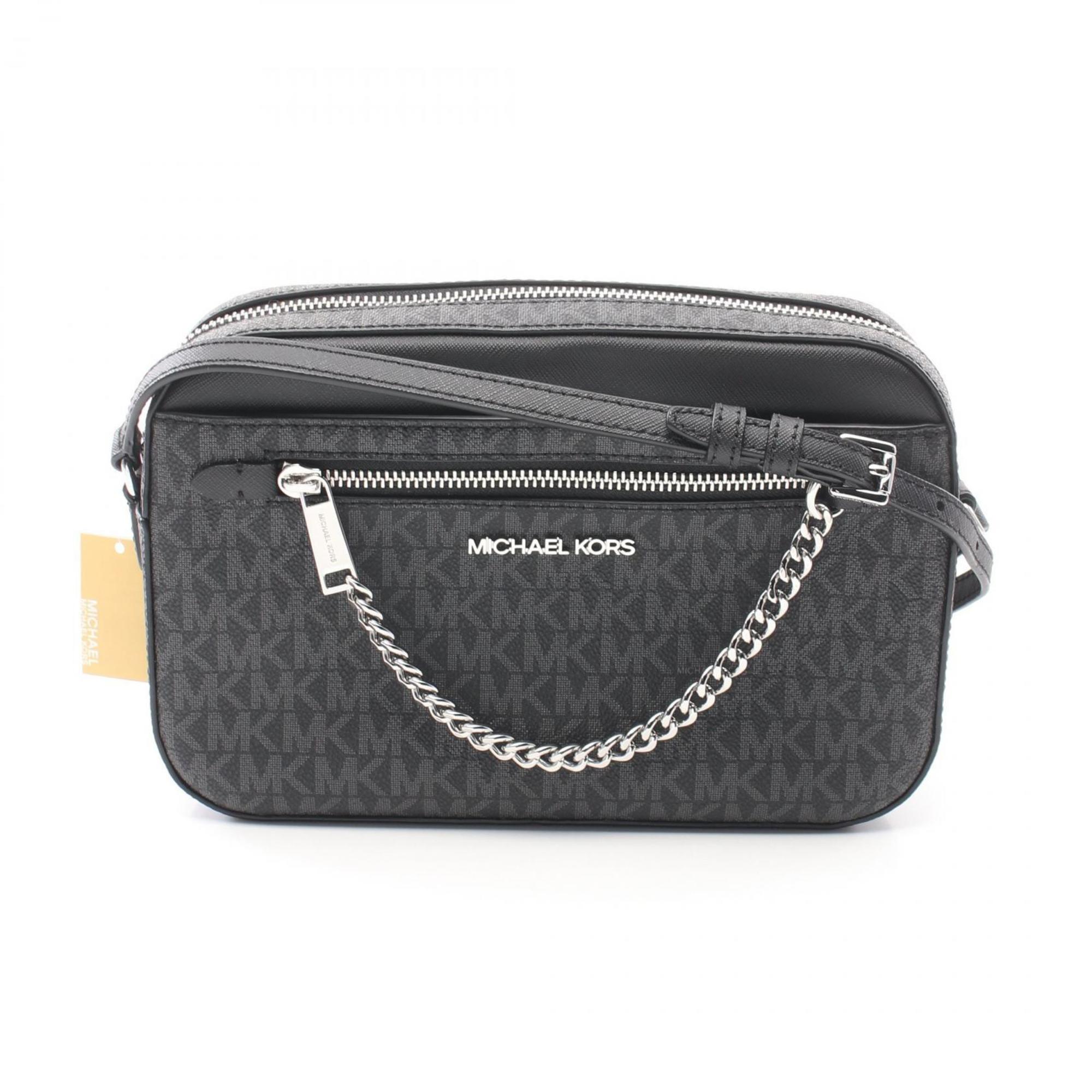 Michael Kors Black Coated Canvas Leather Shoulder Bag (Pre-Owned)