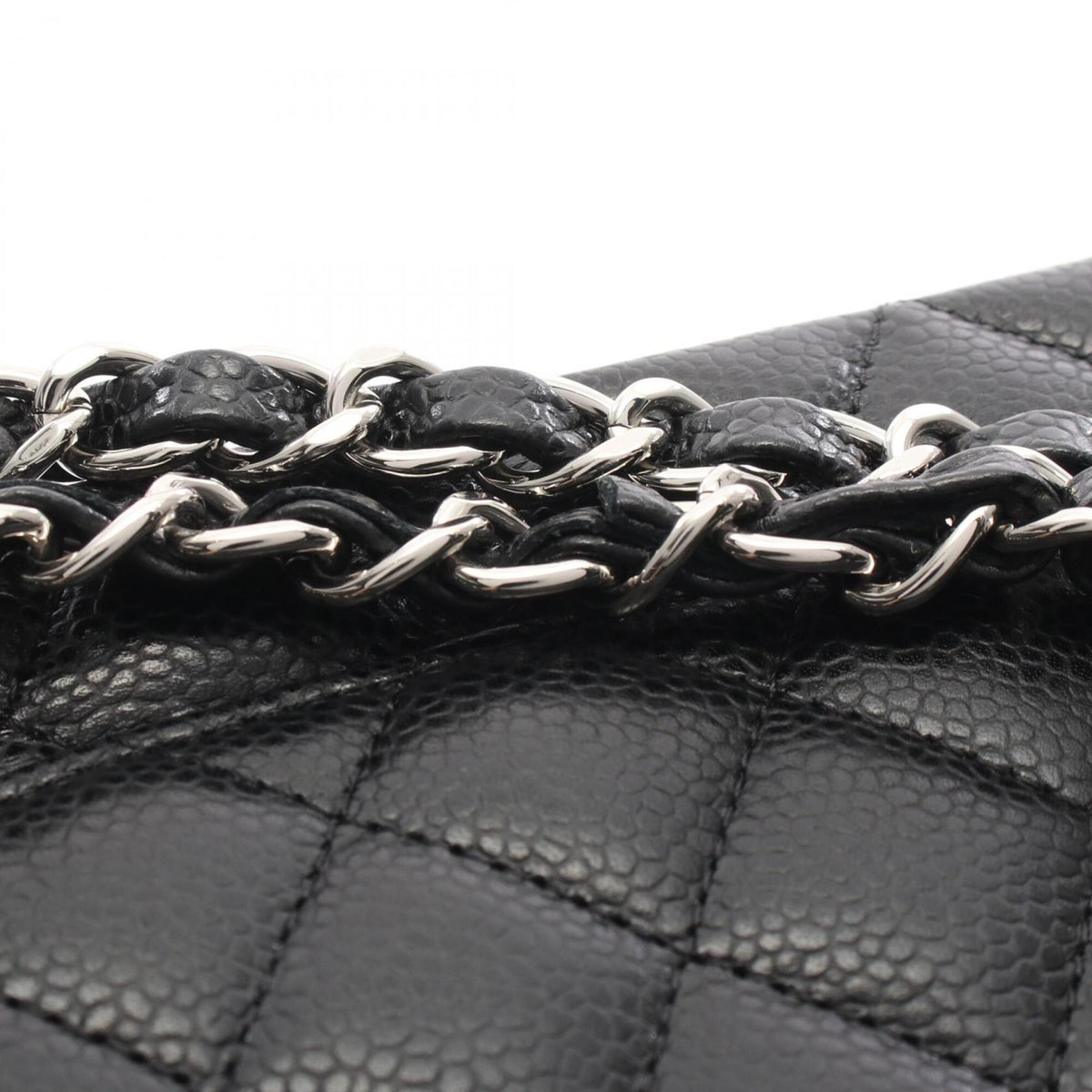 Chanel Black Grained Calfskin Handbag Shoulder Bag (Pre-Owned)