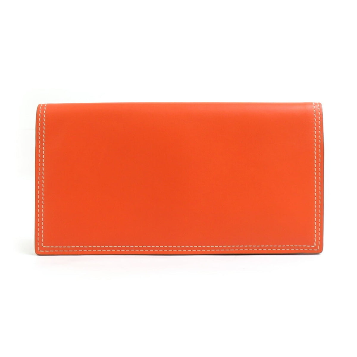 Bottega Veneta Orange Leather Long Wallet (Bi-Fold) (Pre-Owned)