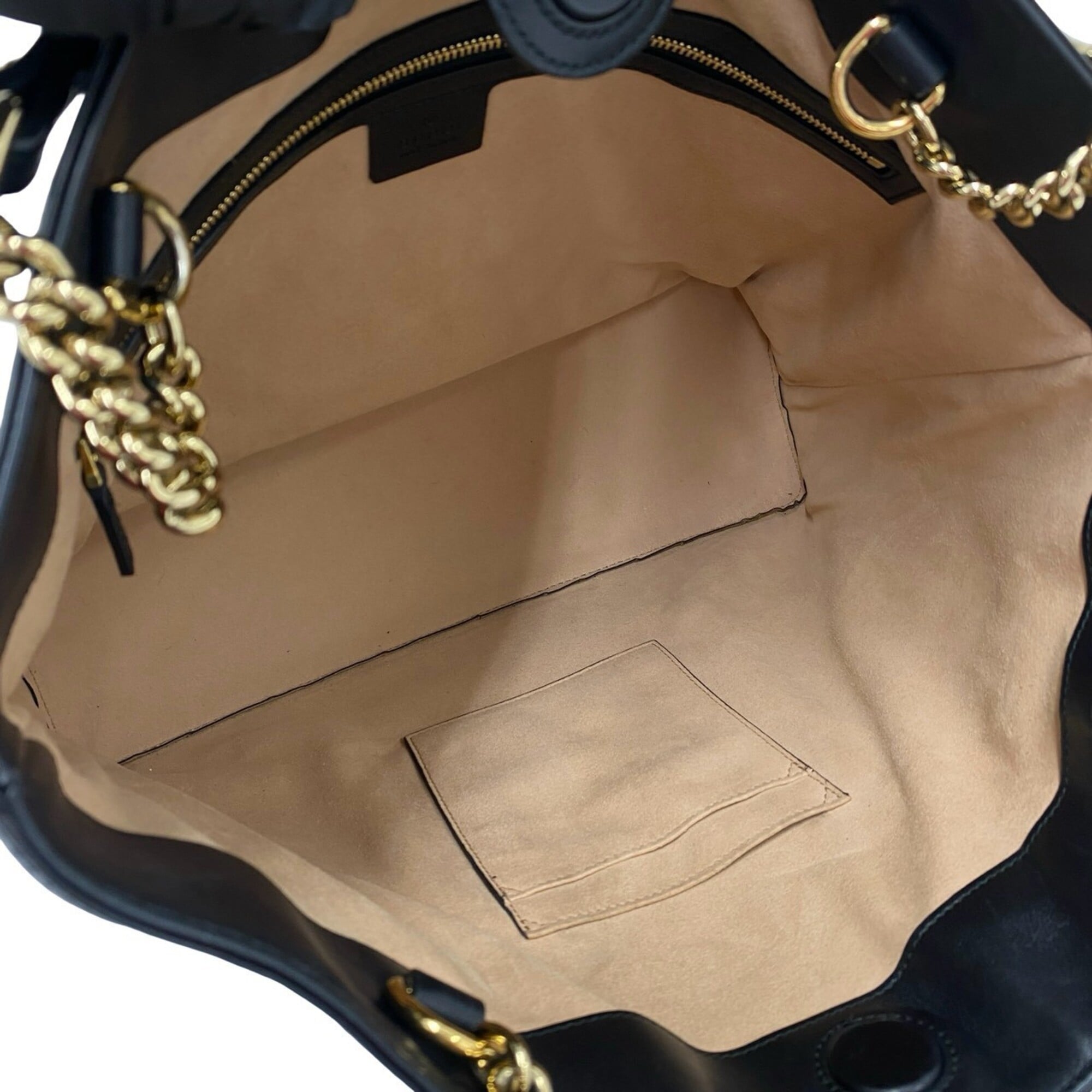 Gucci Black Leather Shoulder Bag Tote Bag (Pre-Owned)