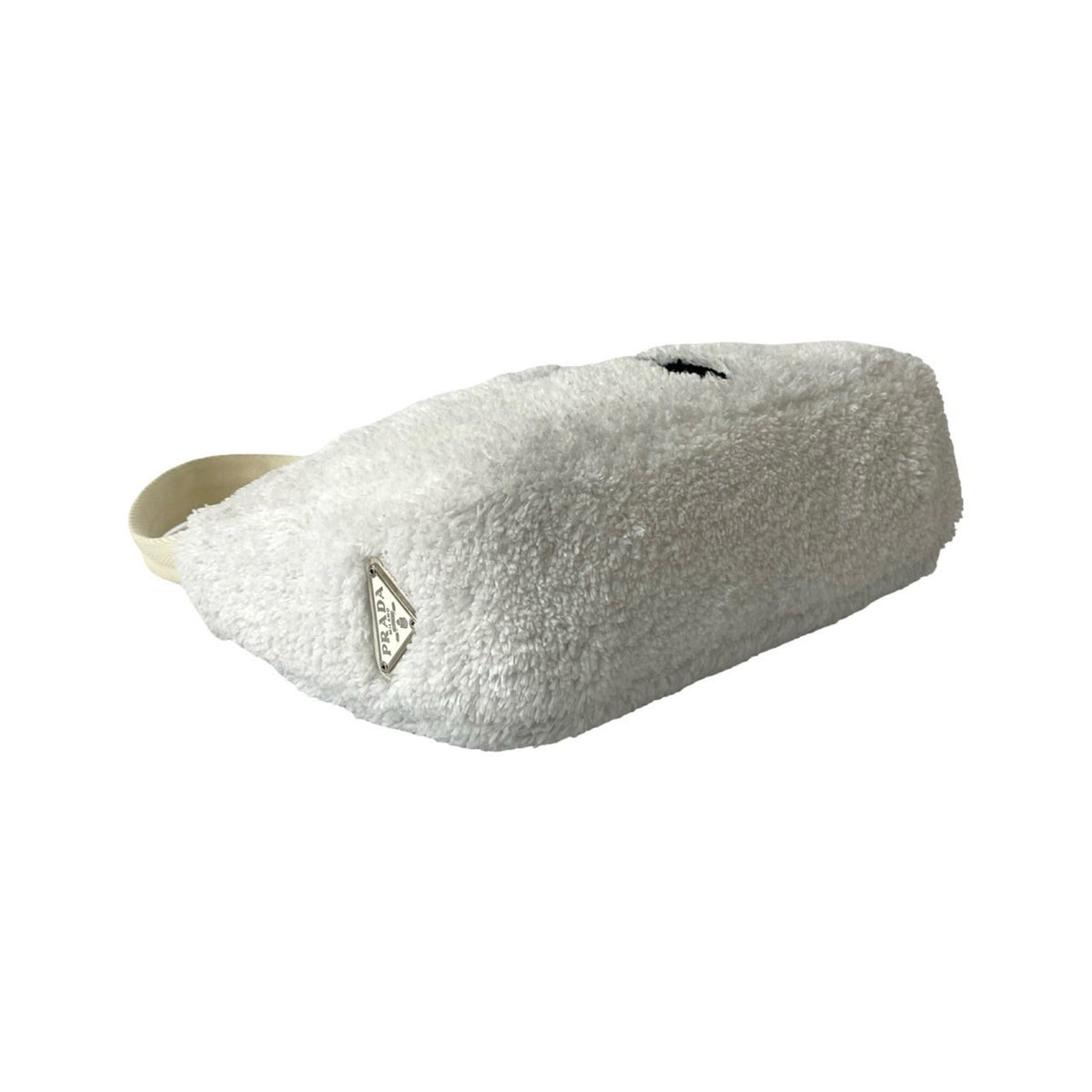 Prada White Pile Fabric Handbag Pouch (Pre-Owned)
