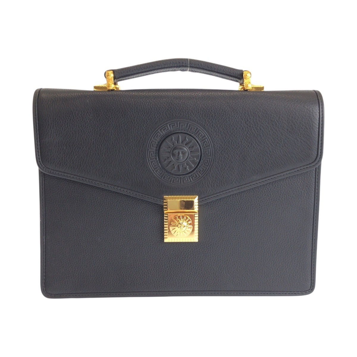 Versace Black Leather Clutch Bag (Pre-Owned)