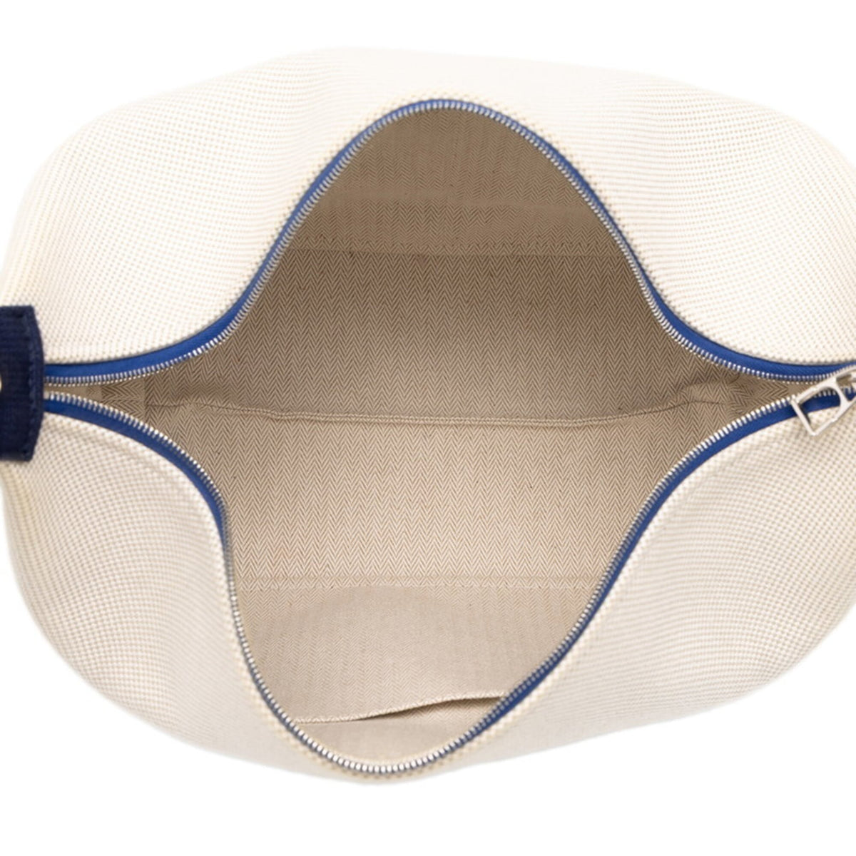 Hermes Ivory Navy Toile H Handbag Pouch (Pre-Owned)