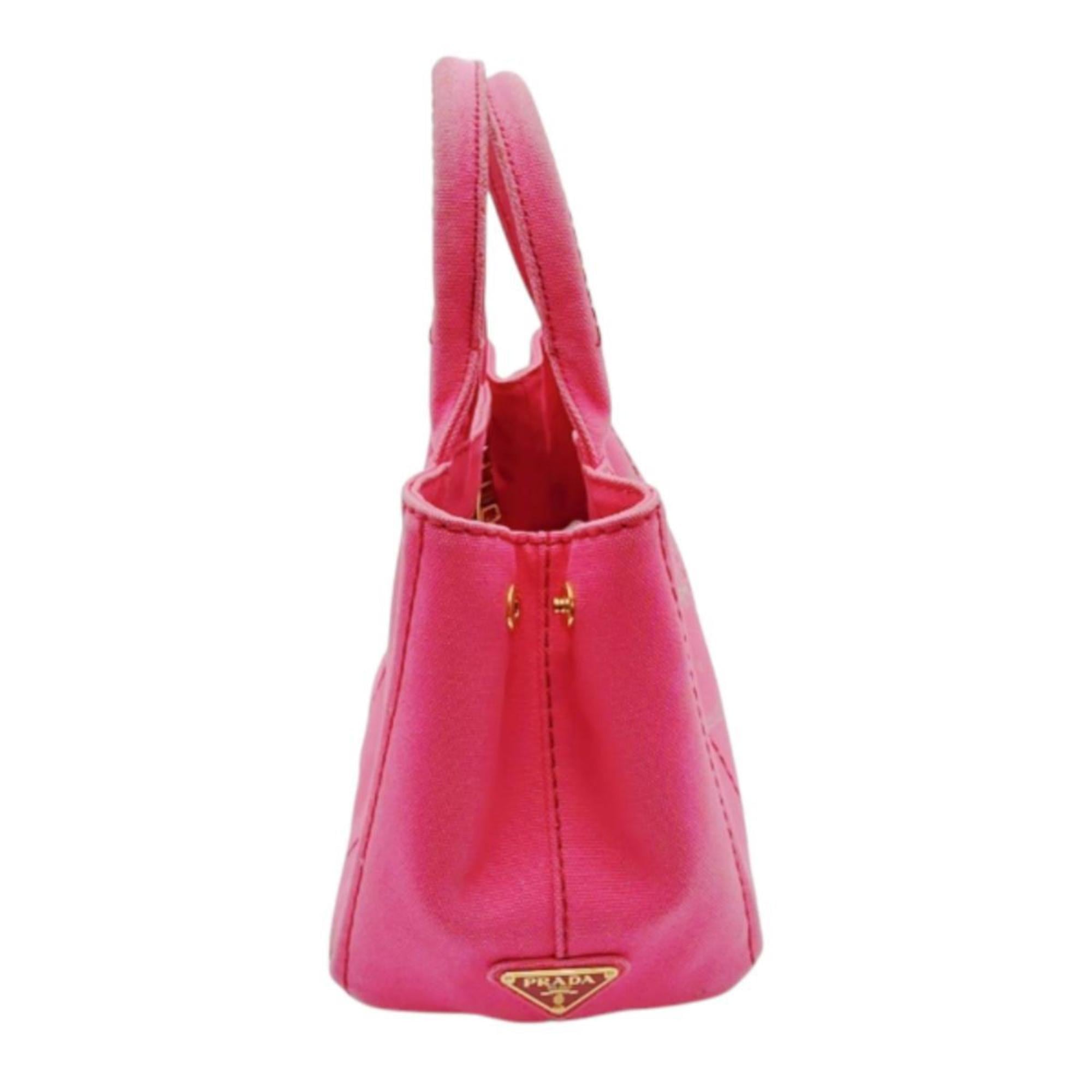 Prada Pink Canvas Tote Bag (Pre-Owned)