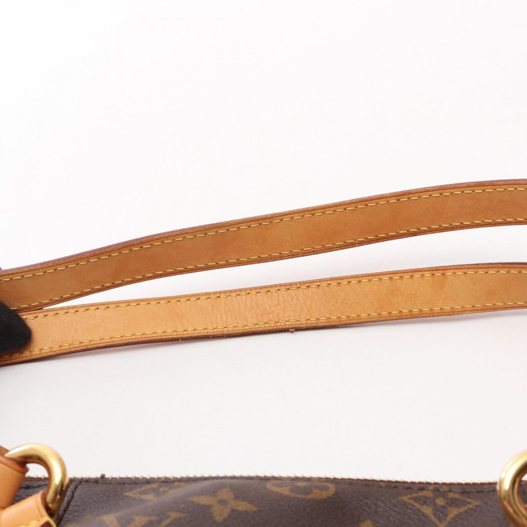 Louis Vuitton Brown Coated Canvas Leather Monogram Handbag Tote Bag (Pre-Owned)