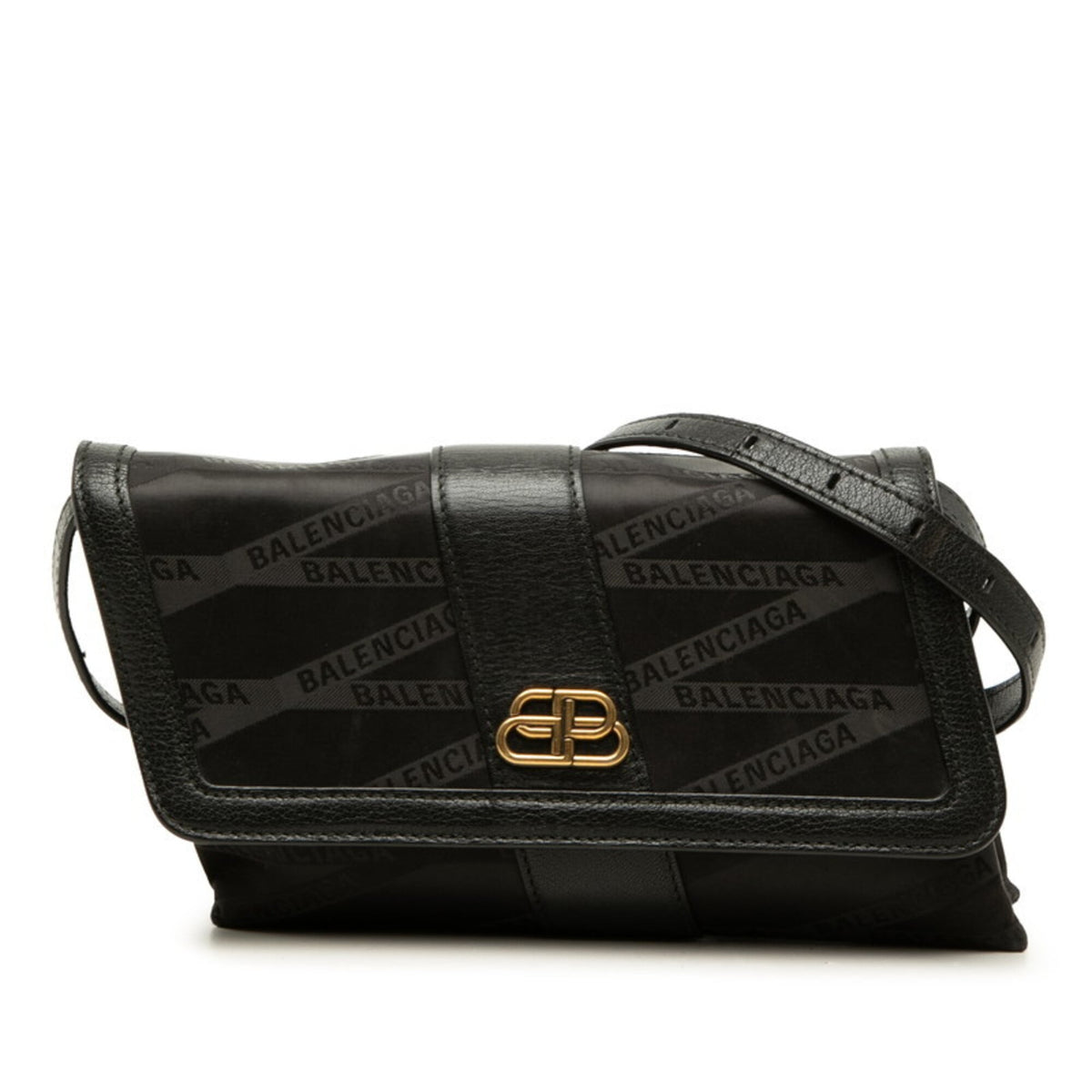 Balenciaga Black Nylon Leather Shoulder Bag (Pre-Owned)