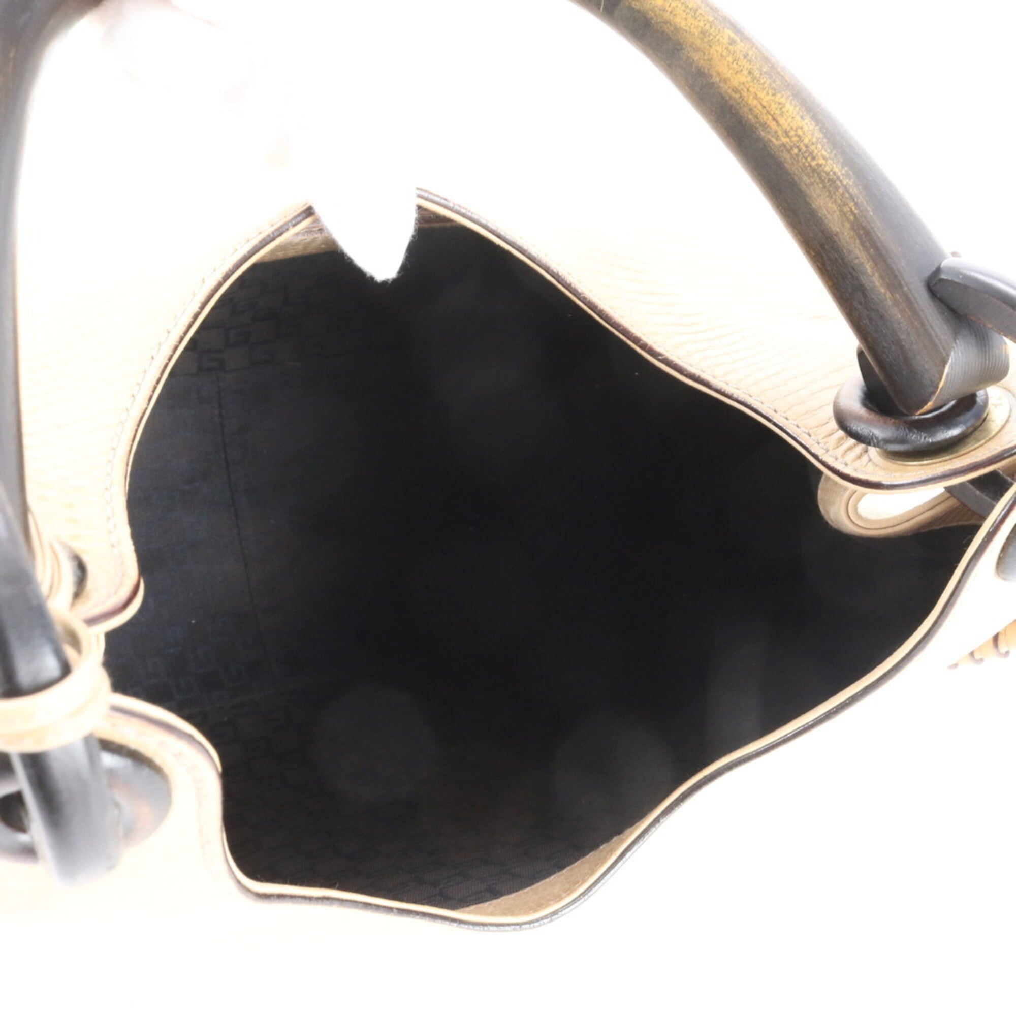 Gucci Beige Leather Handbag Shoulder Bag (Pre-Owned)