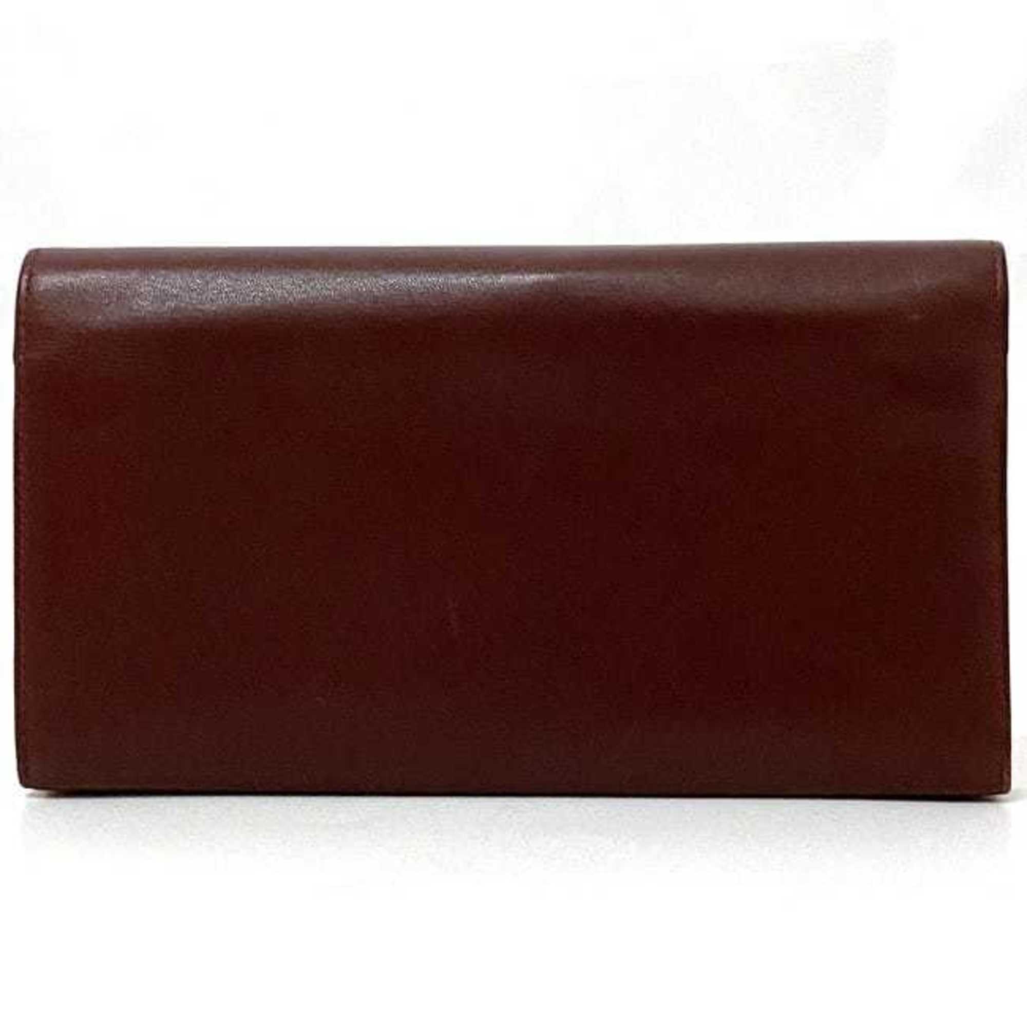 Cartier Bordeaux Leather Long Wallet (Bi-Fold) (Pre-Owned)