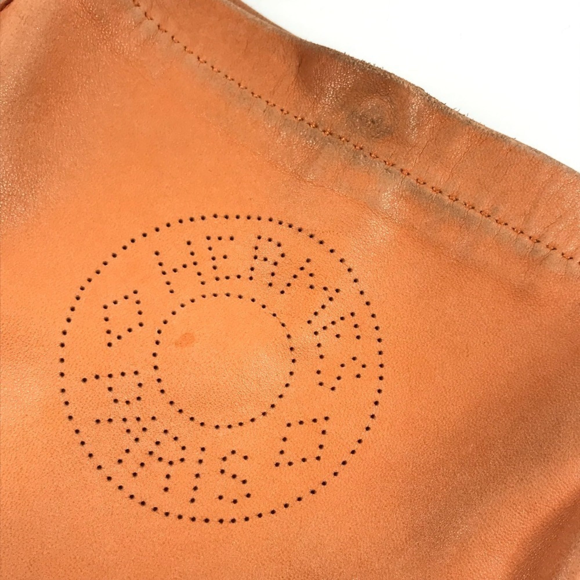 Hermes Orange Leather Pochette Shoulder Bag (Pre-Owned)