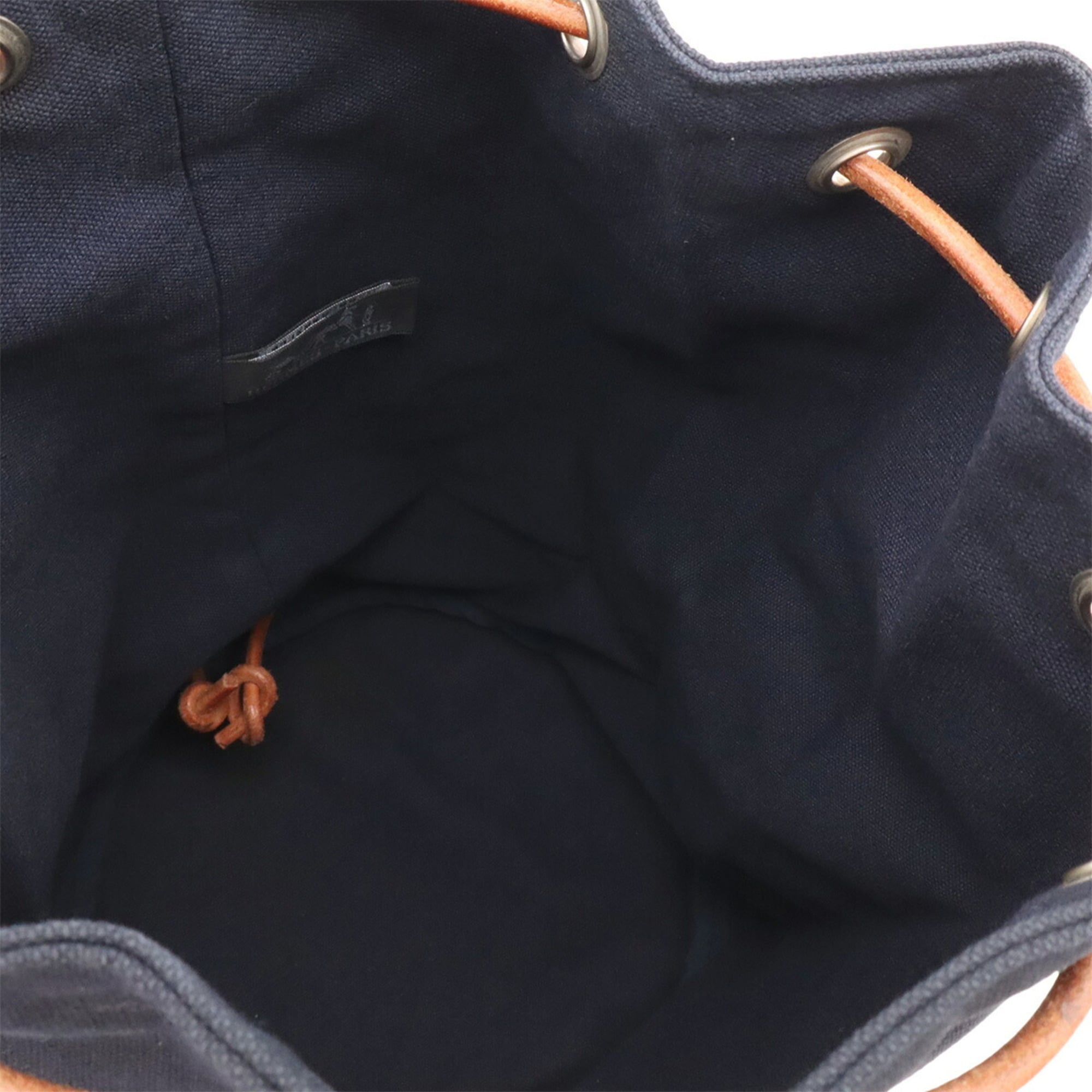 Hermes Navy Canvas Shoulder Bag (Pre-Owned)