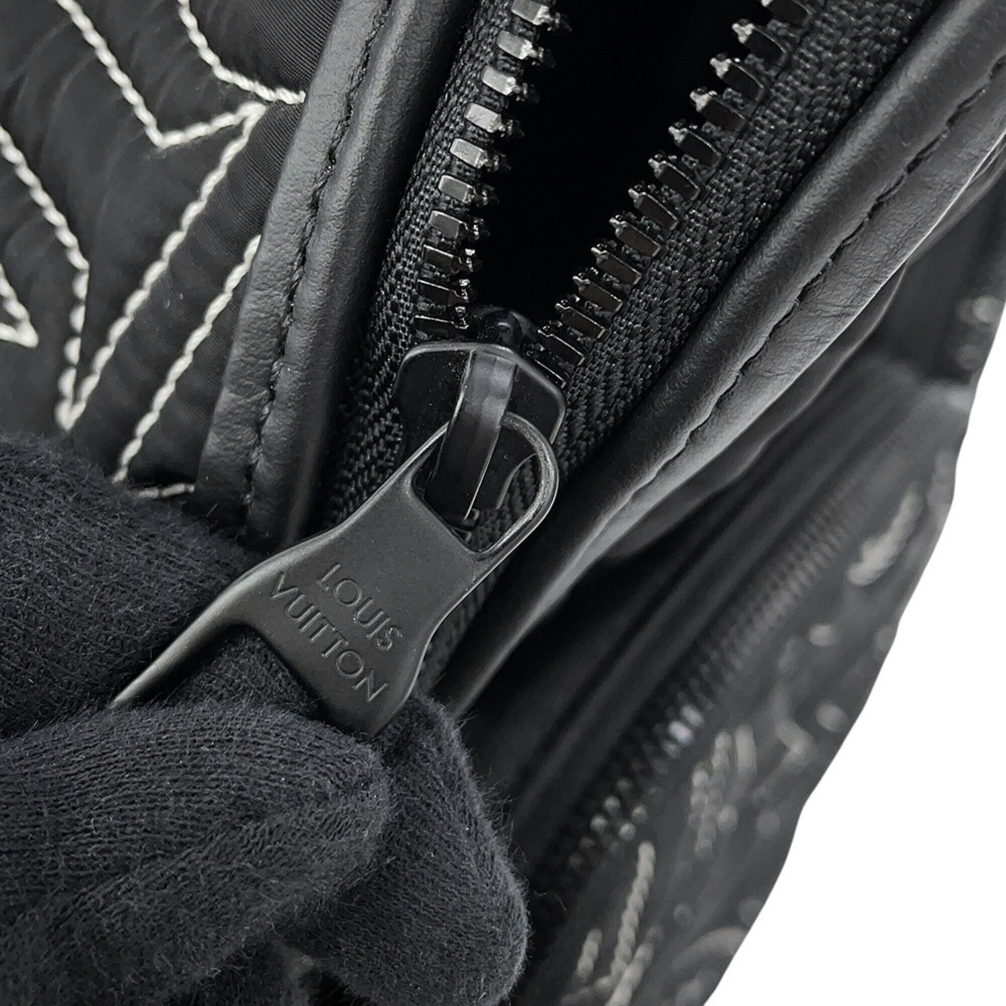 Louis Vuitton Black Monogram Noir Nylon Backpack Handbag (Pre-Owned)