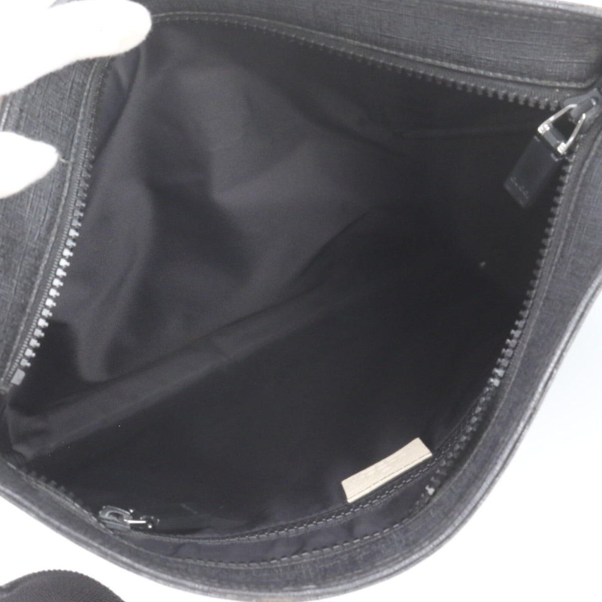 Gucci Black Leather Messenger Bag Shoulder Bag Tote Bag (Pre-Owned)