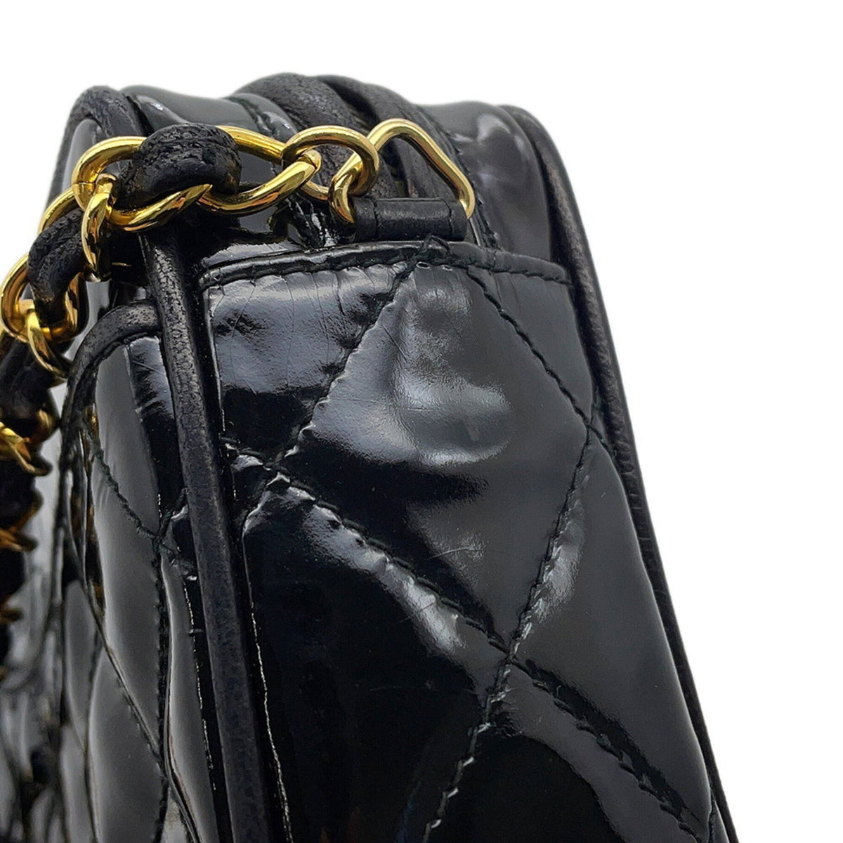 Chanel Black Patent Leather Shoulder Bag (Pre-Owned)