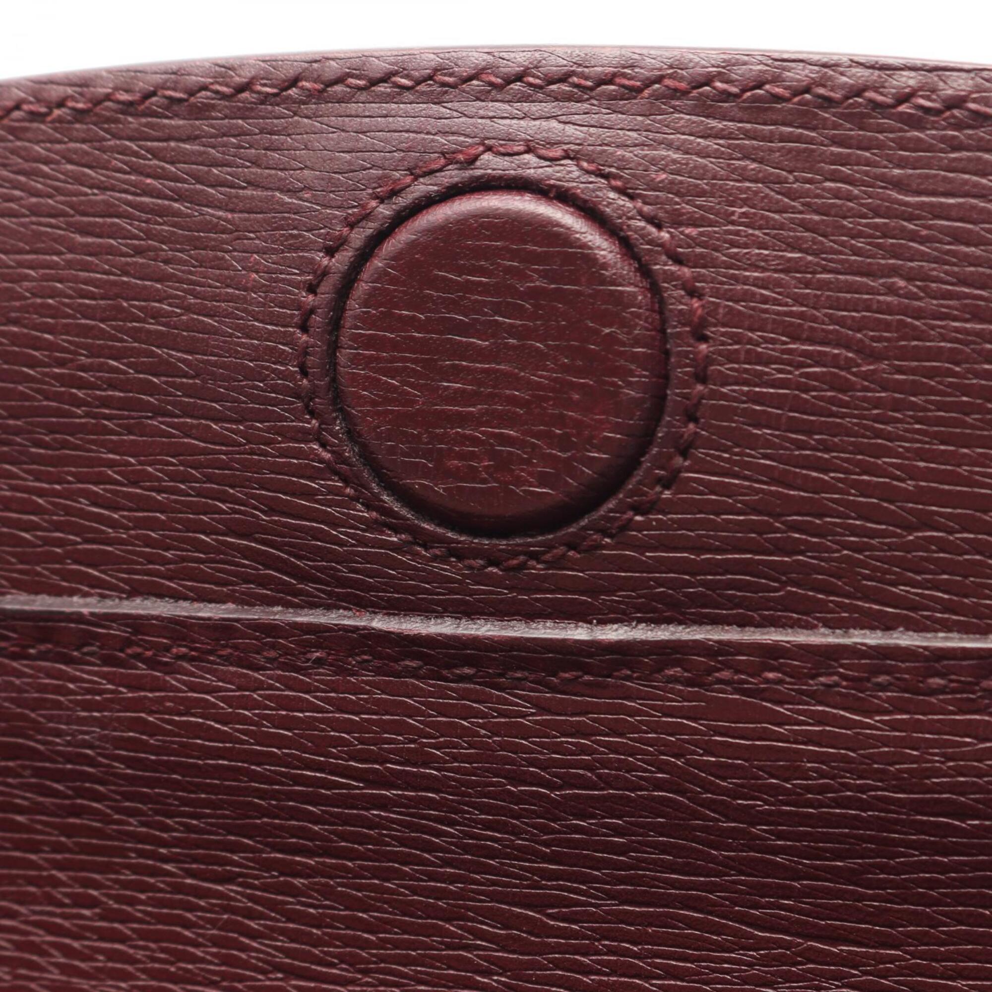 Gucci Bordeaux Leather Handbag Shoulder Bag (Pre-Owned)