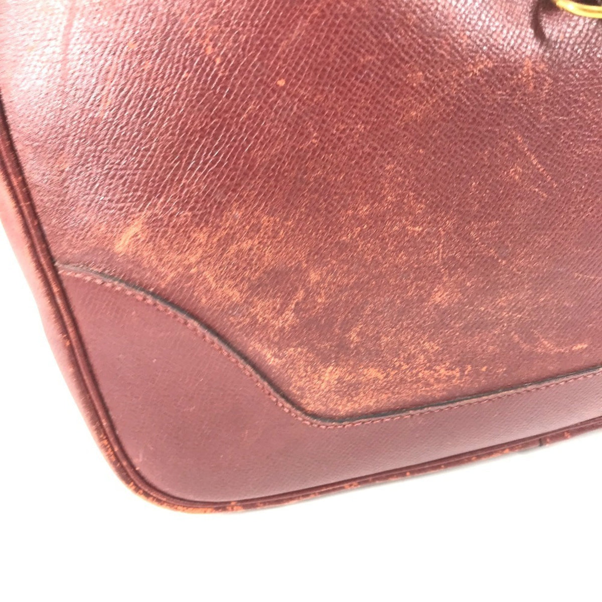 Hermes Trim Brown Leather Shoulder Bag Tote Bag (Pre-Owned)