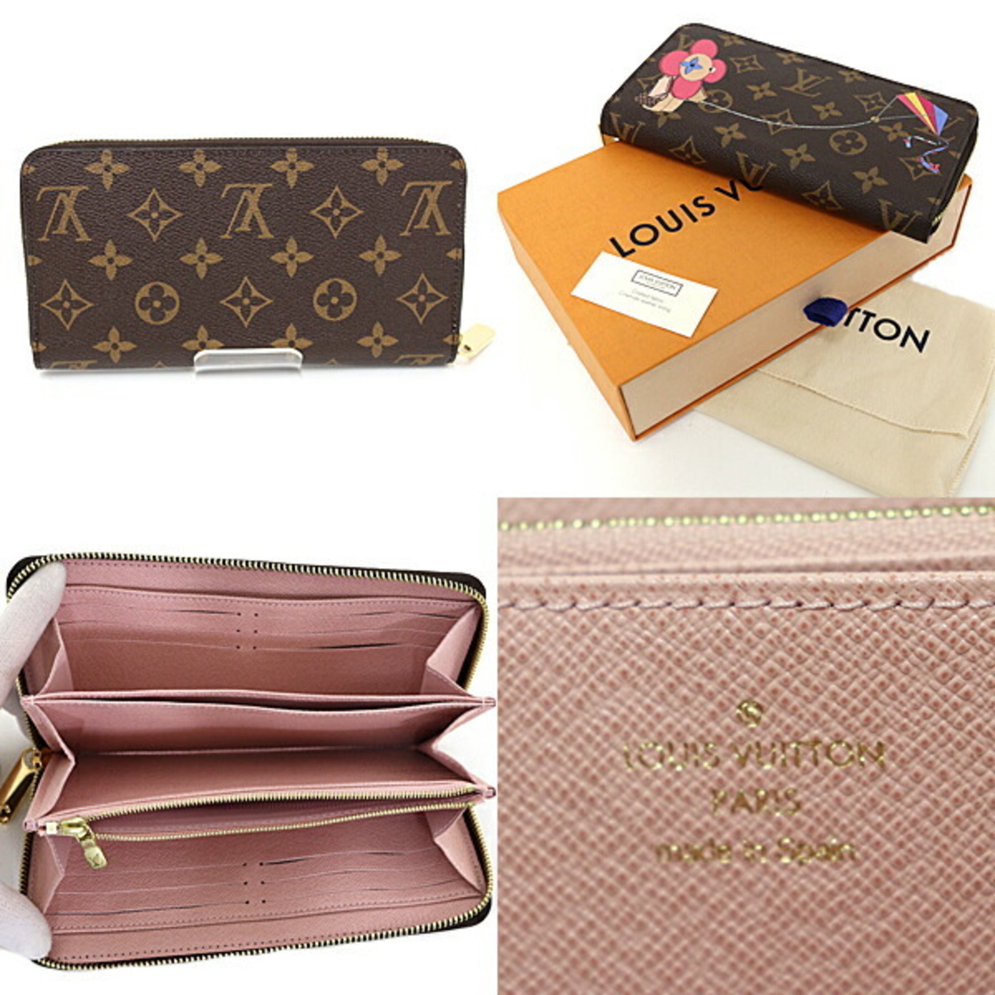 Louis Vuitton Monogram Brown Rose Ballerine Monogram Long Wallet (Bi-Fold) (Pre-Owned)