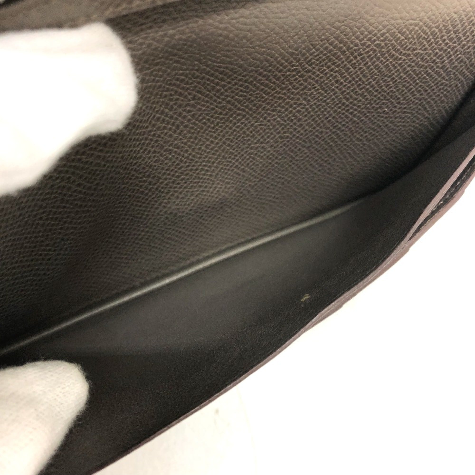 Hermes Gray Leather Long Wallet (Bi-Fold) (Pre-Owned)