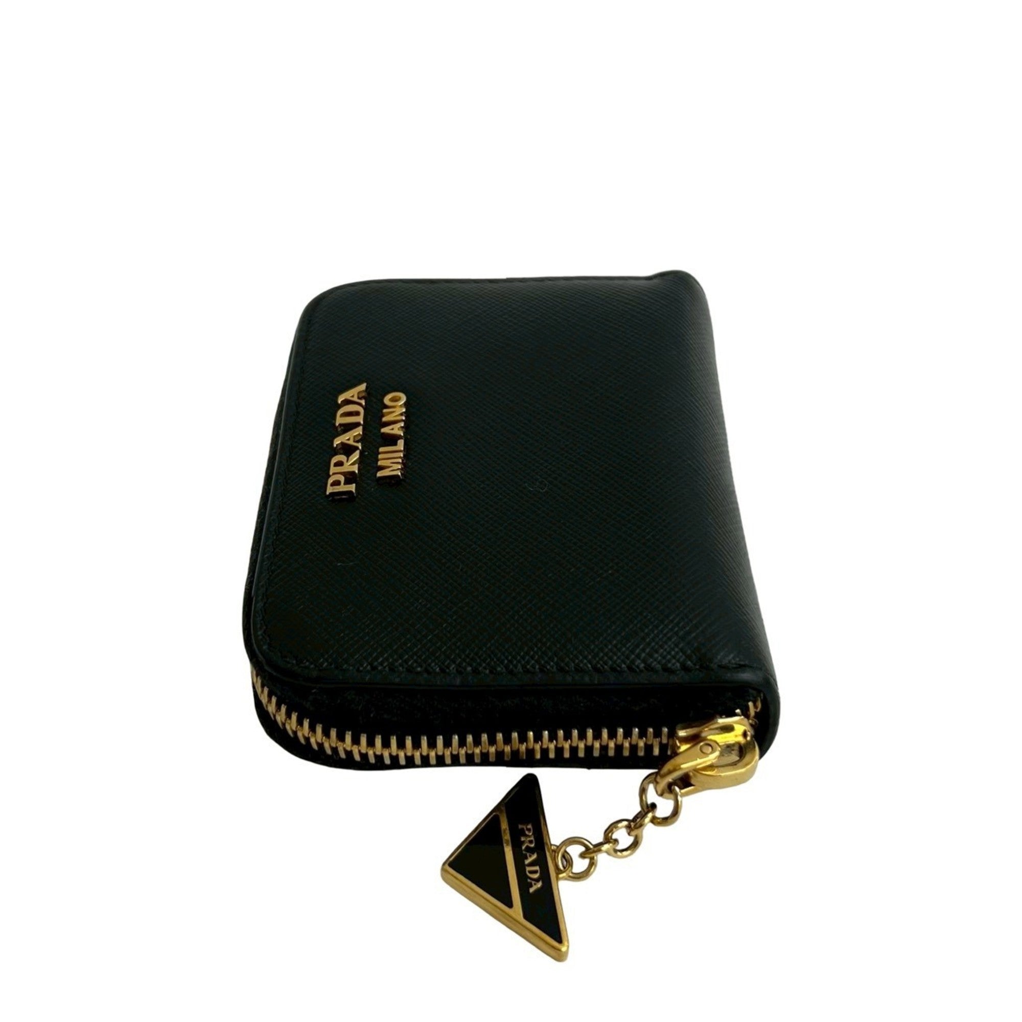 Prada Black Leather Coin Purse/Coin Case (Pre-Owned)