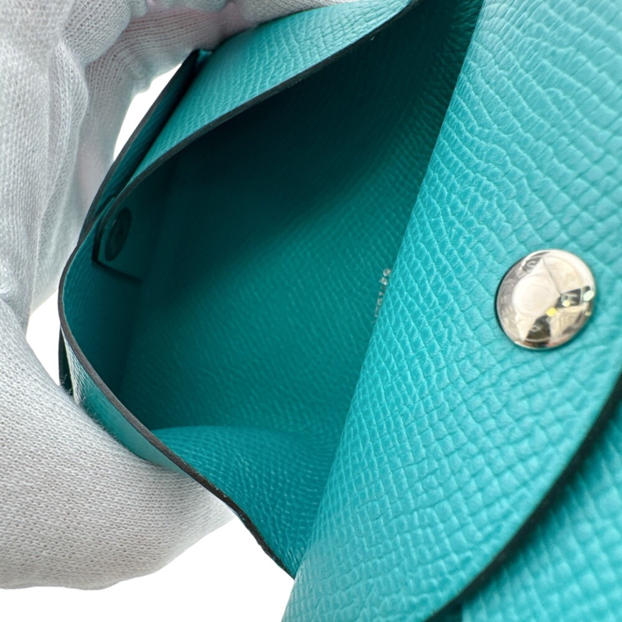 Hermes Green Epsom Leather Coin Purse/Coin Case (Pre-Owned)