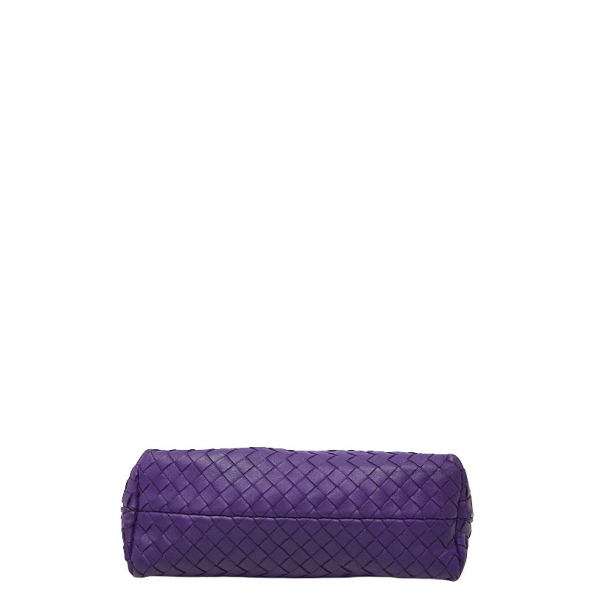 Bottega Veneta Purple Leather Handbag Shoulder Bag (Pre-Owned)