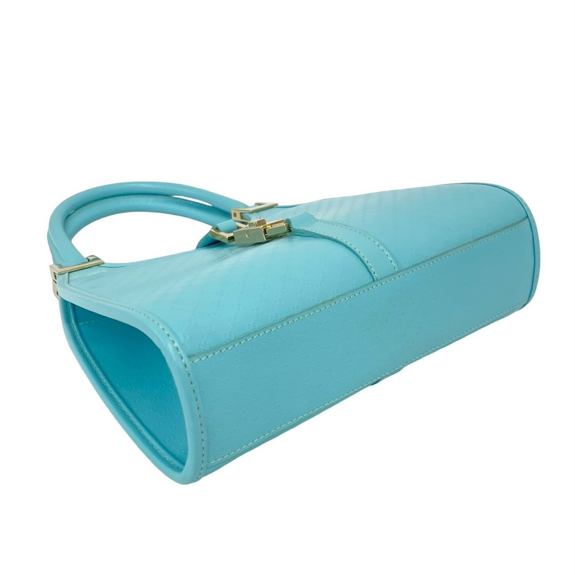 Gucci Blue Leather Handbag Tote Bag (Pre-Owned)