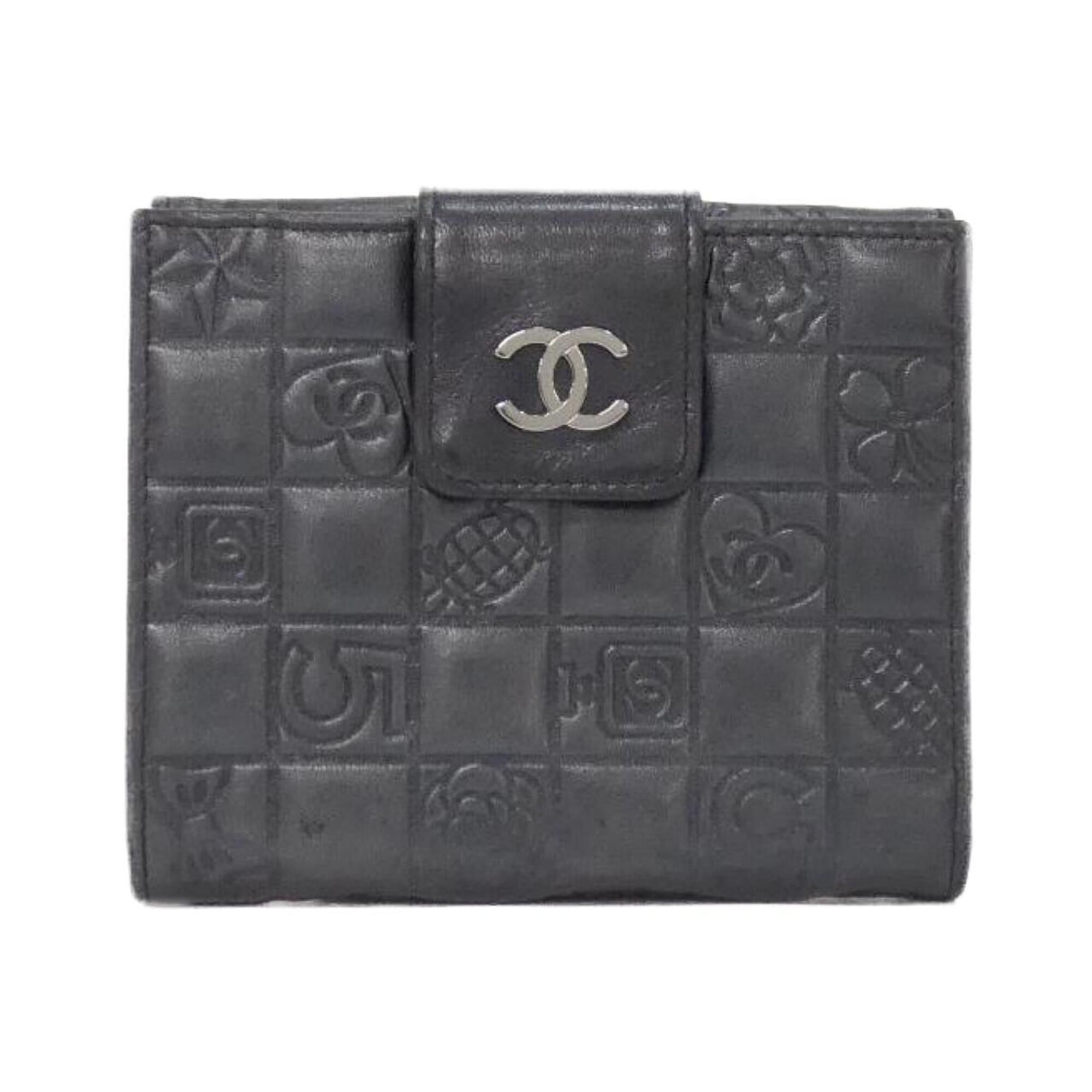 Chanel Black Leather Wallet (Bi-Fold) (Pre-Owned)