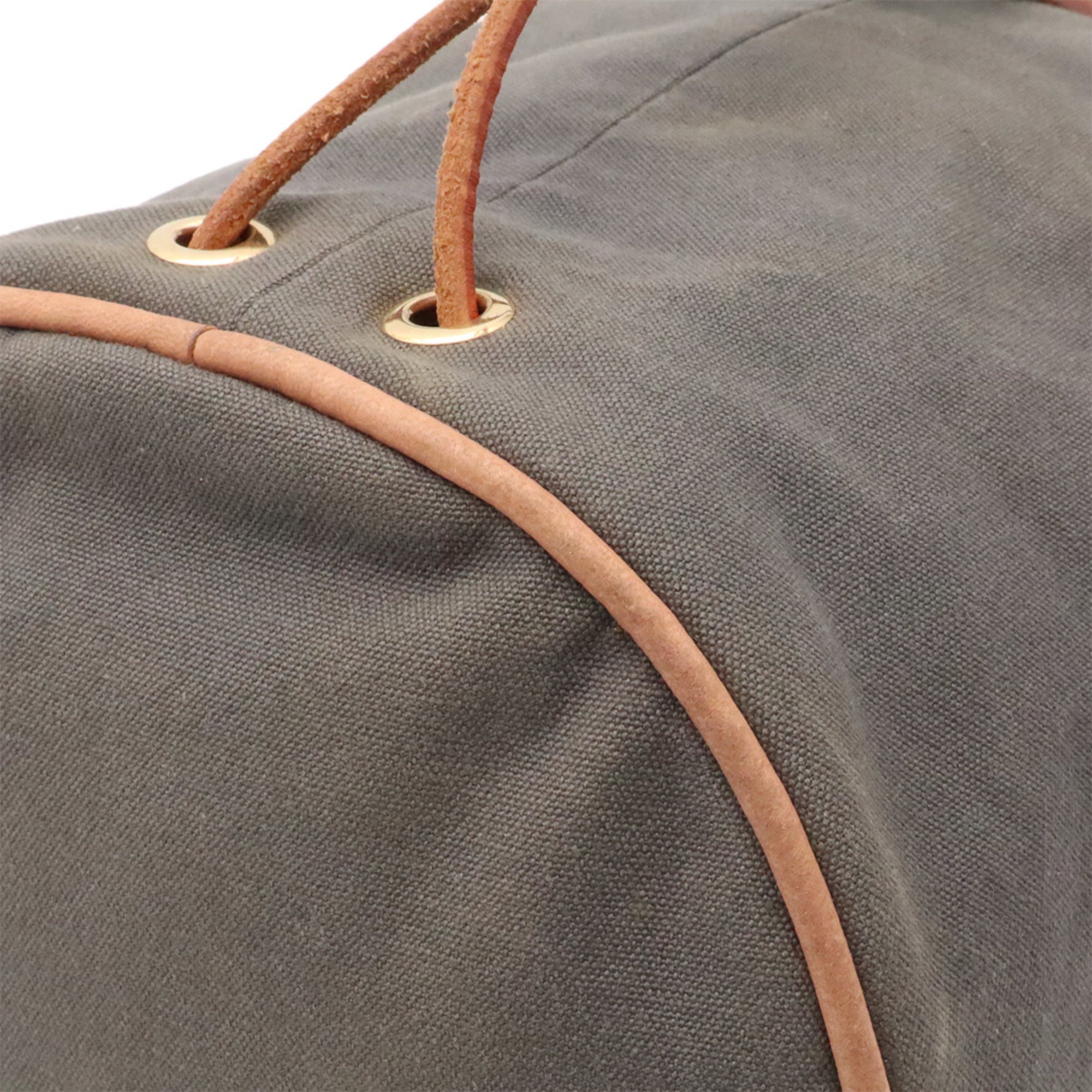 Hermes Gray Canvas Leather Shoulder Bag (Pre-Owned)