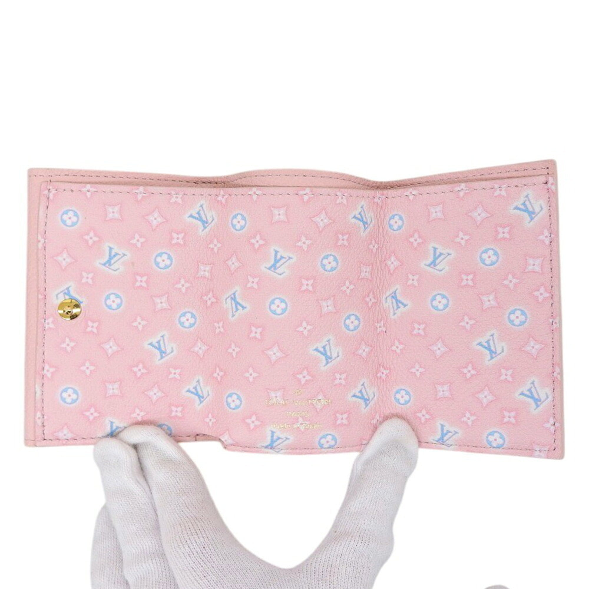 Louis Vuitton Pink Leather Wallet (Tri-Fold) (Pre-Owned)