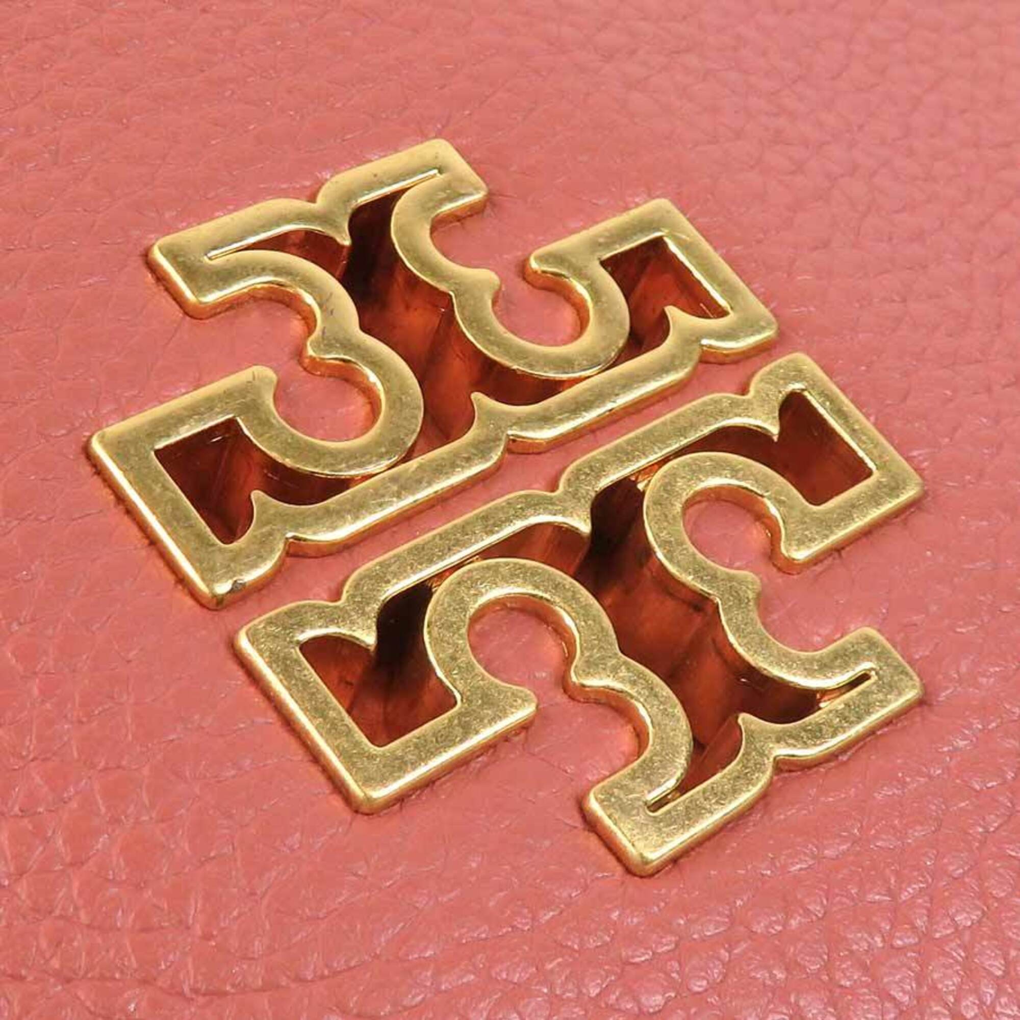 Tory Burch Coral Orange Leather Shoulder Bag (Pre-Owned)
