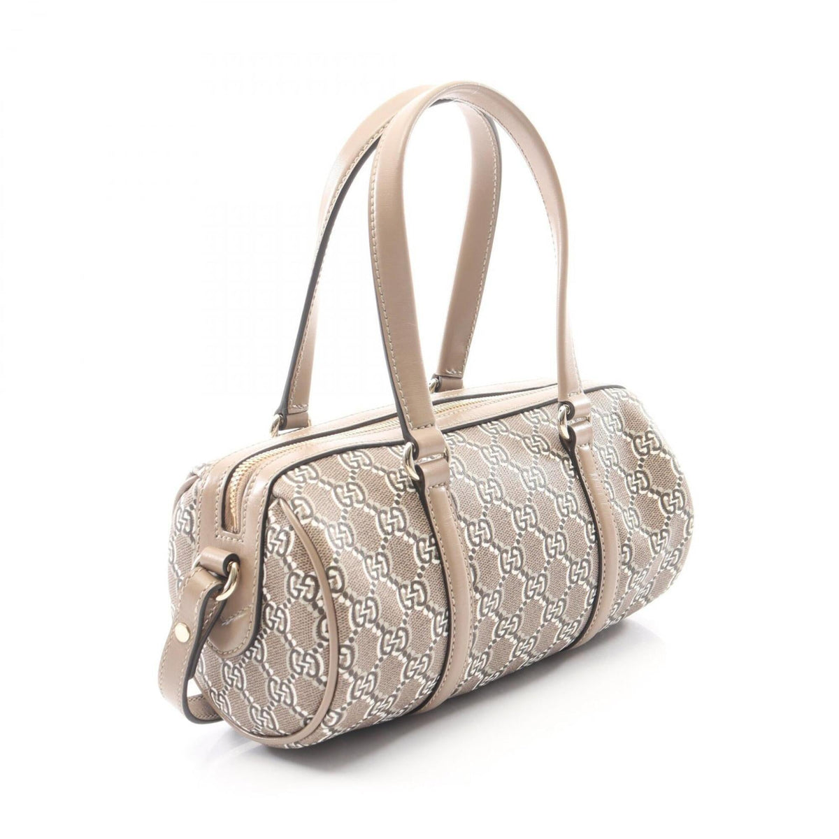 Gucci Beige Coated Canvas Leather Handbag (Pre-Owned)