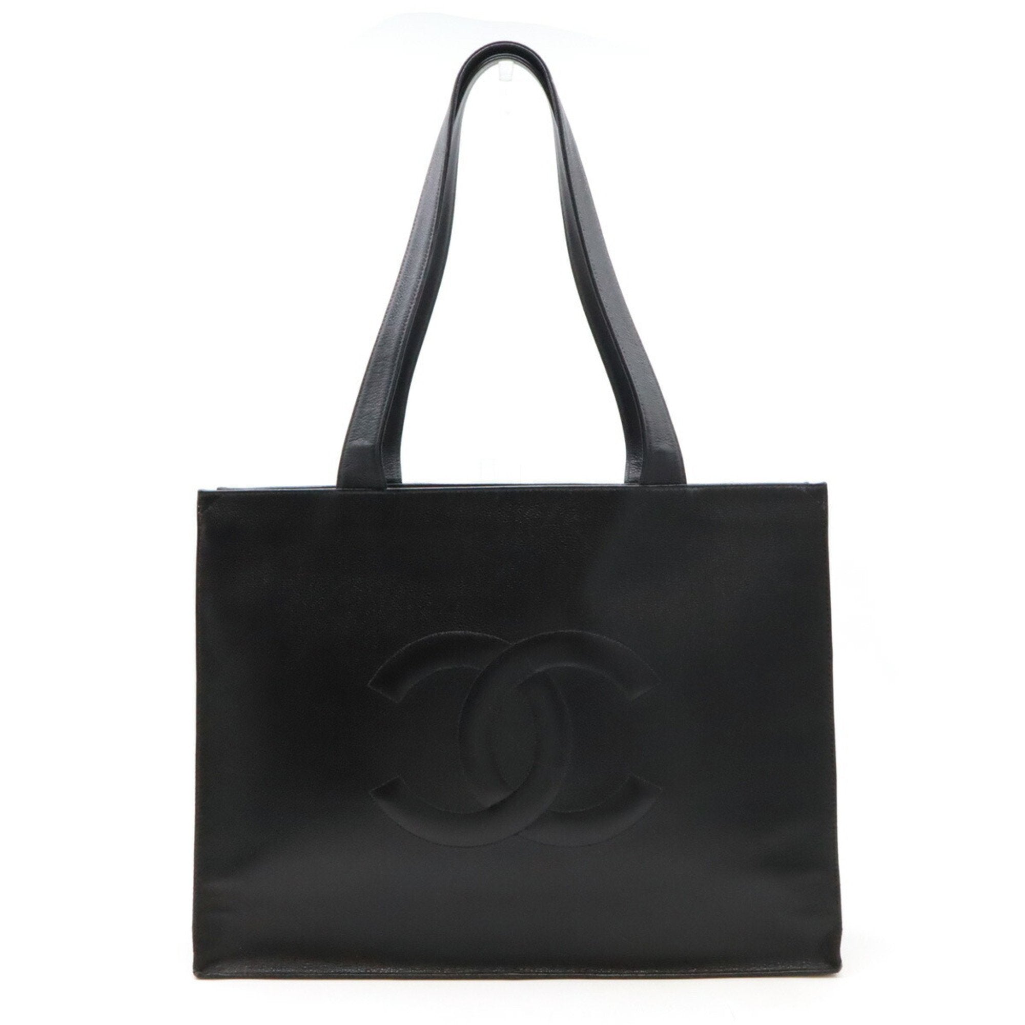 Chanel Caviar Skin Black Caviar Leather Shoulder Bag Tote Bag (Pre-Owned)