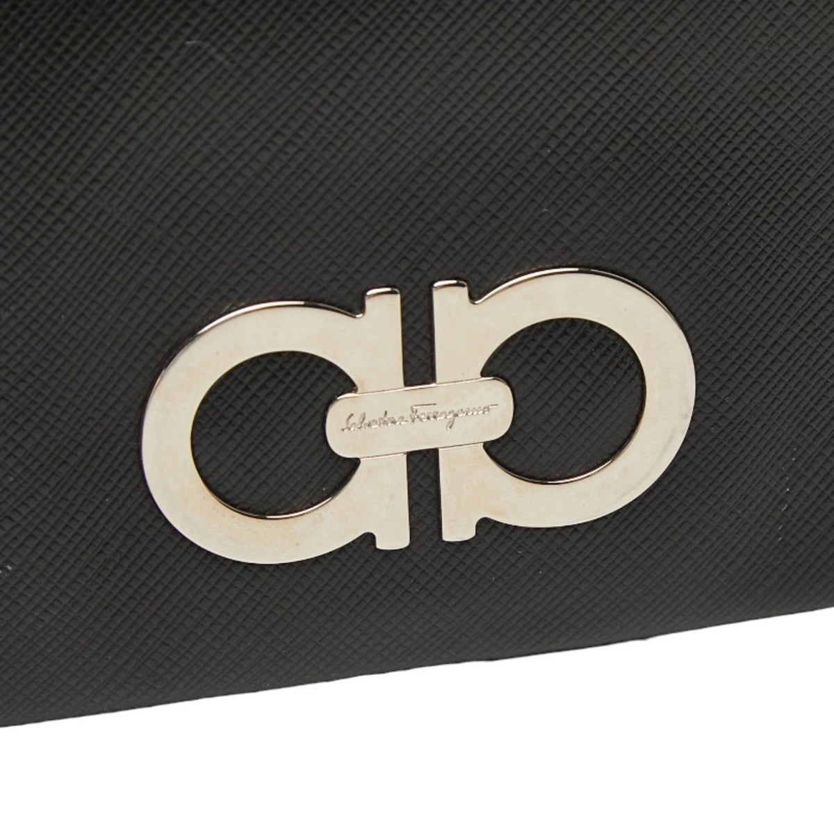 Salvatore Ferragamo Black Leather Long Wallet (Bi-Fold) (Pre-Owned)